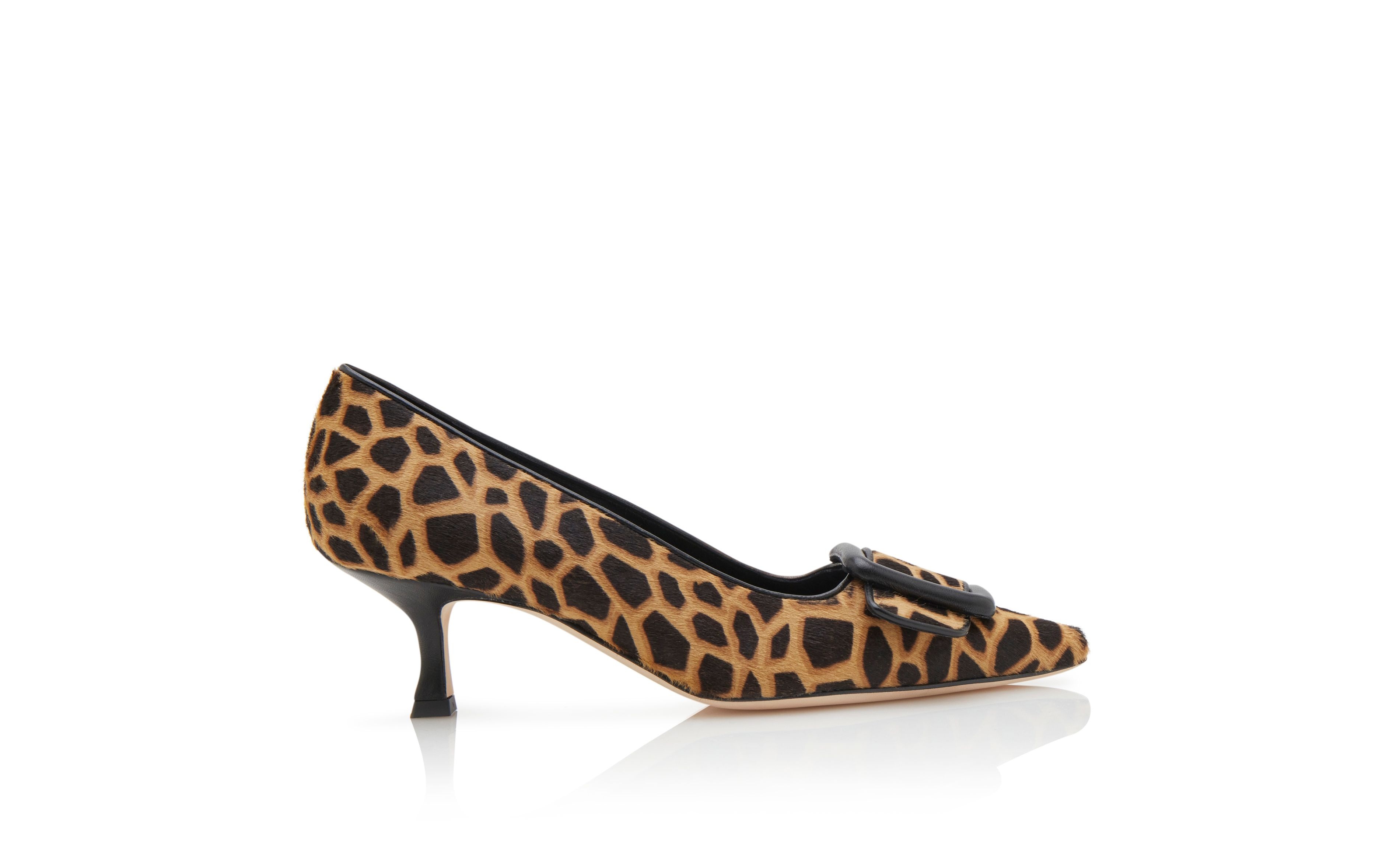 Brown and Black Calf Hair Animal Print Pumps - 1