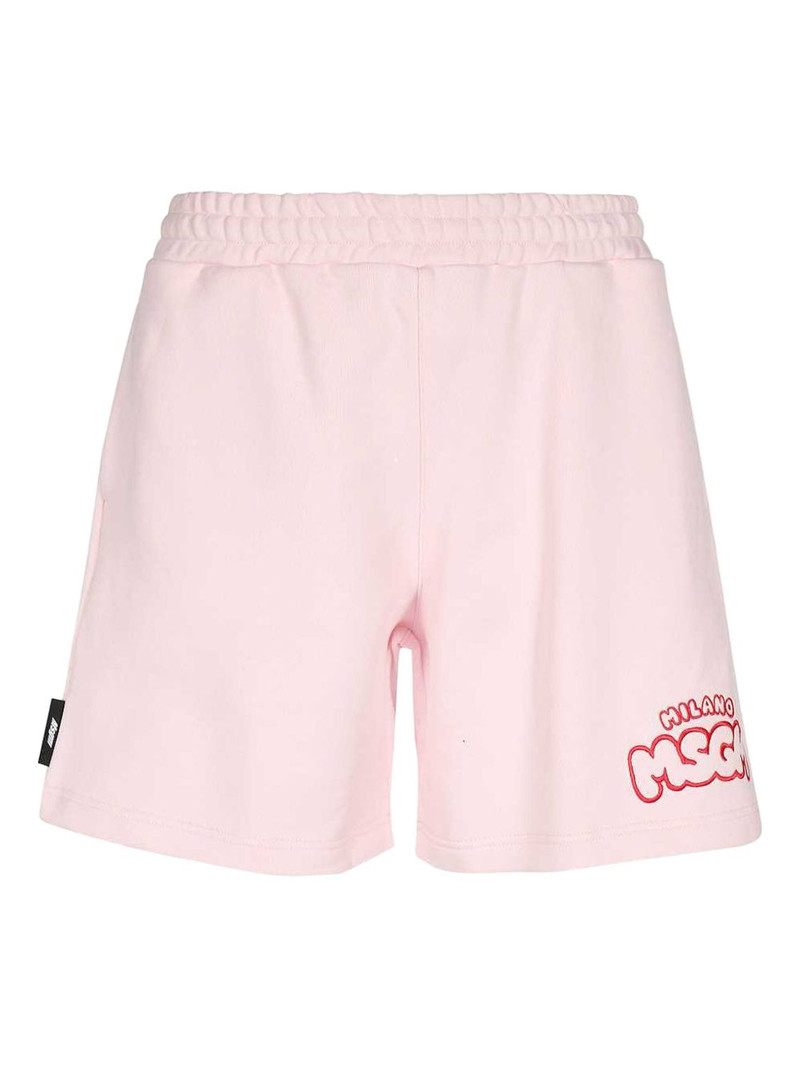 logo-embroidered elasticated-waistband shorts 1