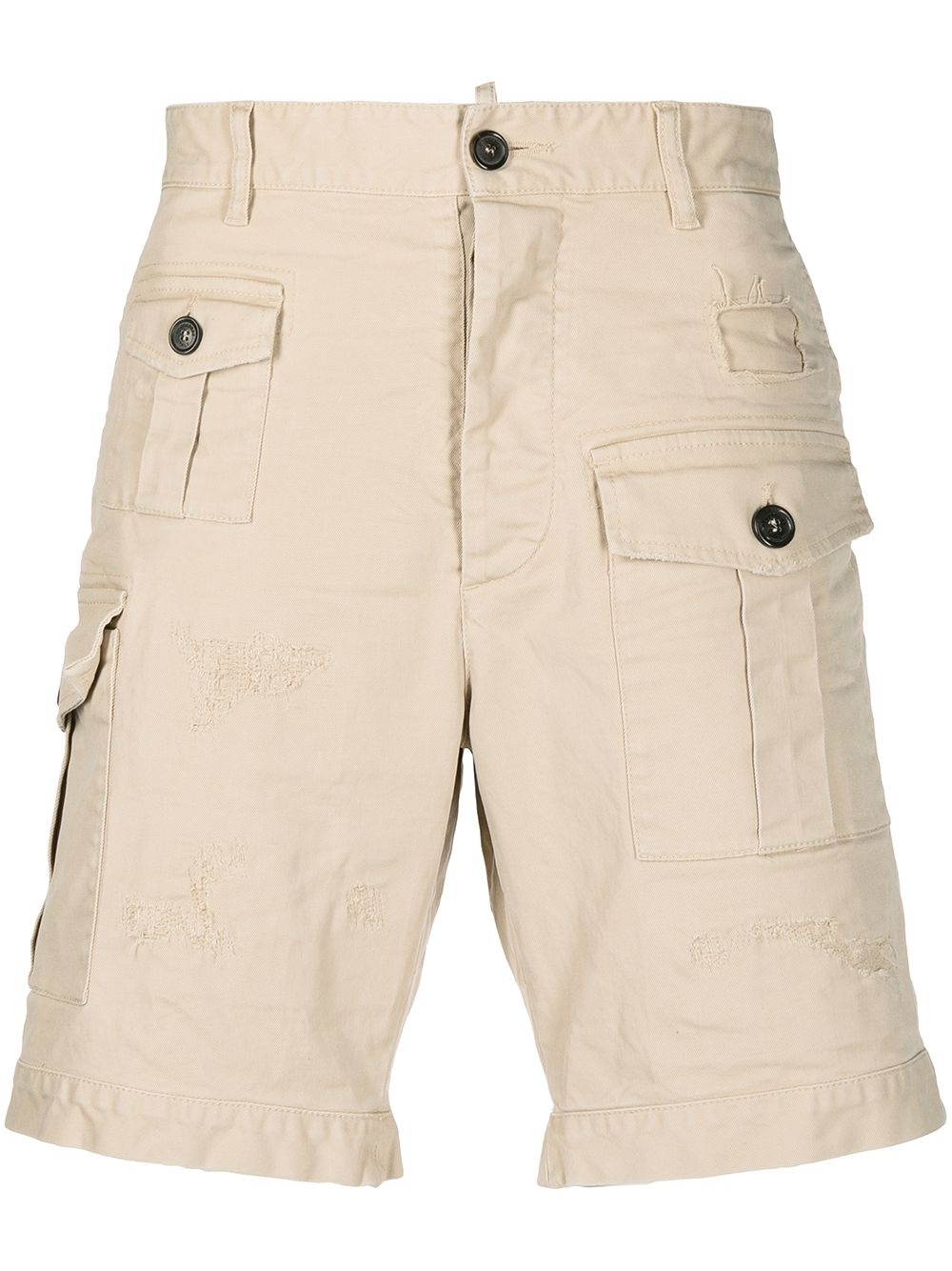 mid-rise cotton cargo shorts - 1