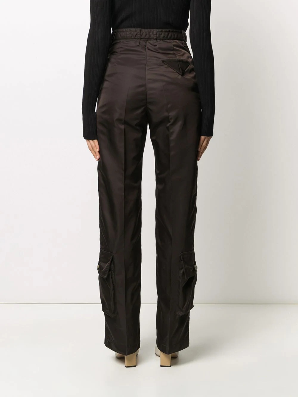 high-waisted cargo trousers - 4