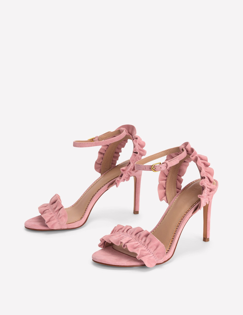 Pleat Detail Heeled Sandal-Almond Pink 4
