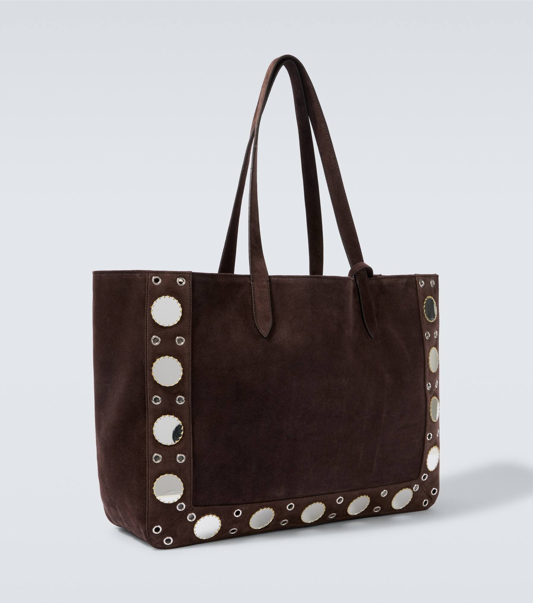 Nellcôte Large embroidered suede tote bag - 5
