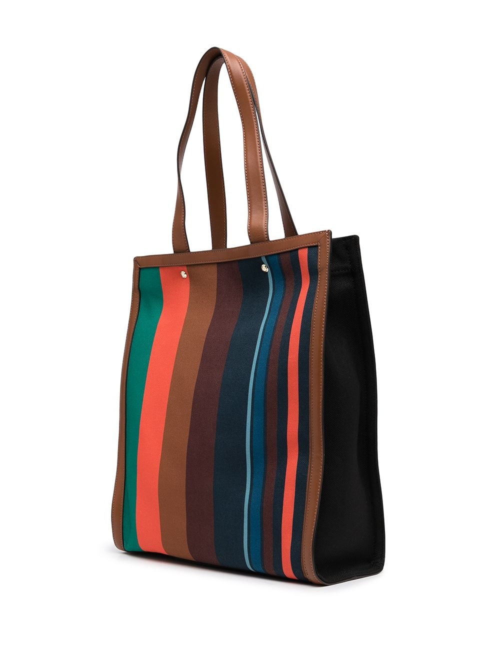 Artist-stripe leather tote bag - 3