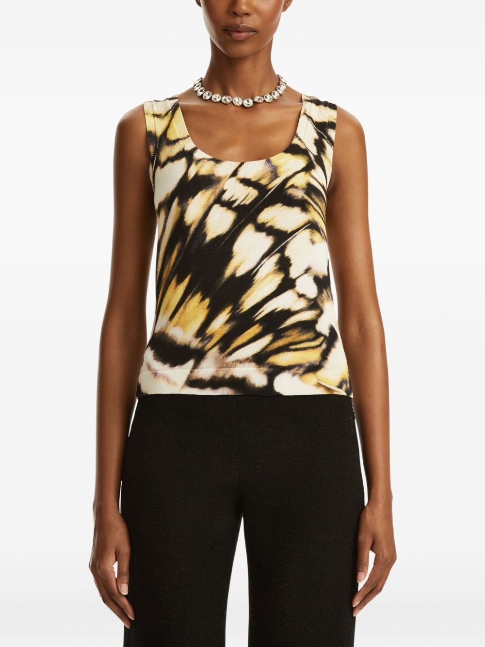 butterfly-print tank top - 3