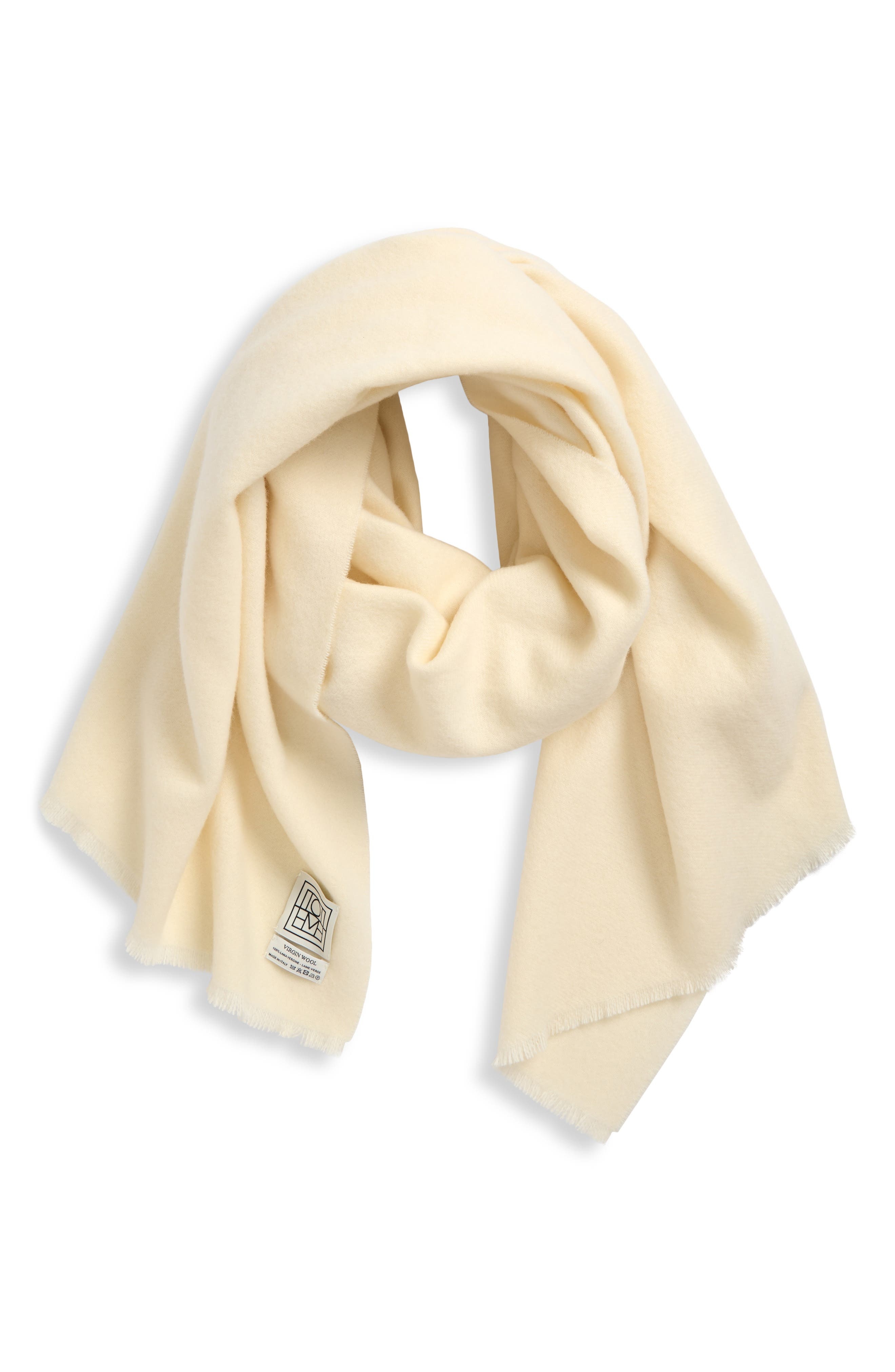 TOTEME Classic Wide Virgin Wool Scarf in Ivory at Nordstrom - 3
