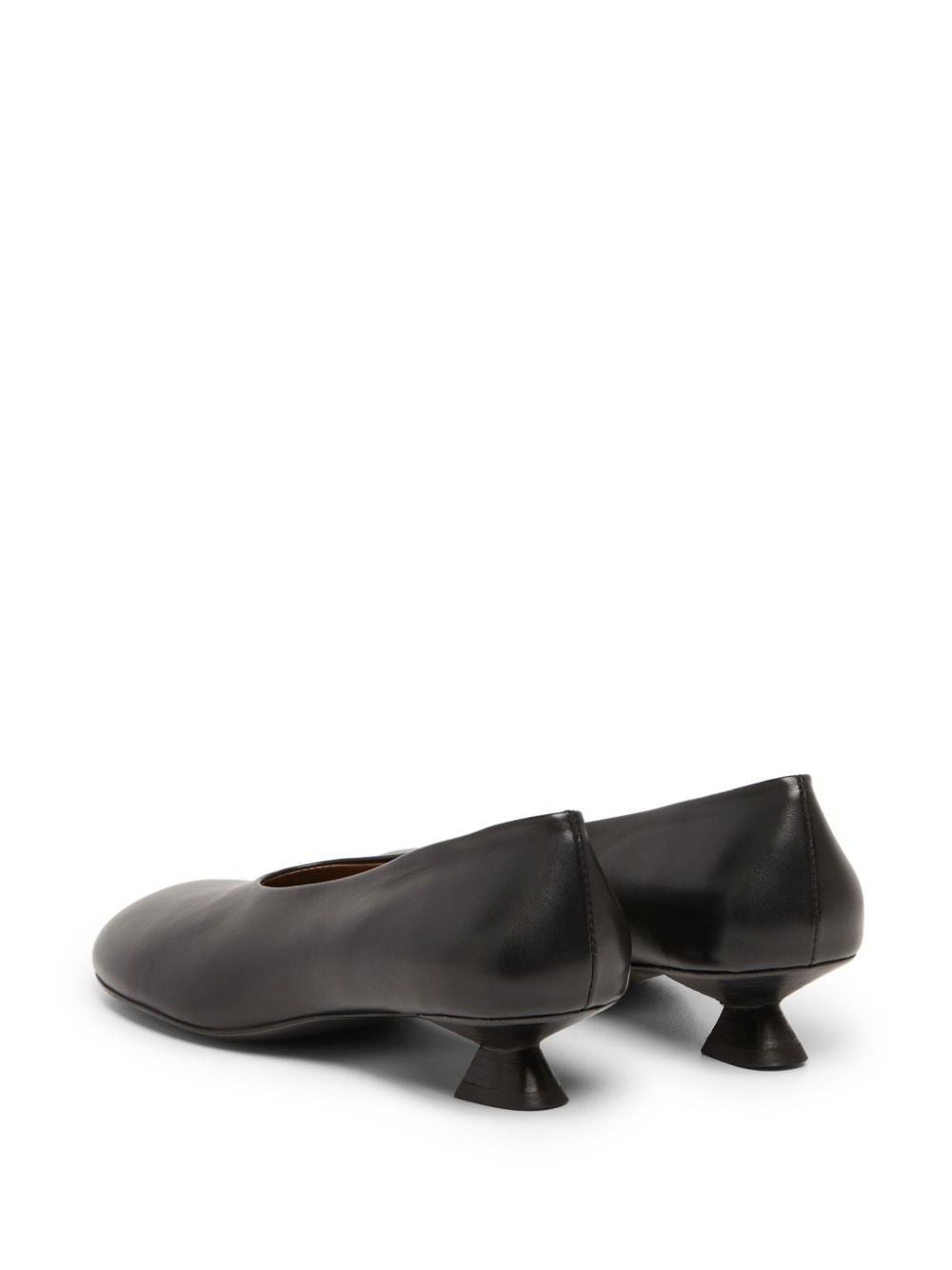 sculpted-heel leather pumps - 3