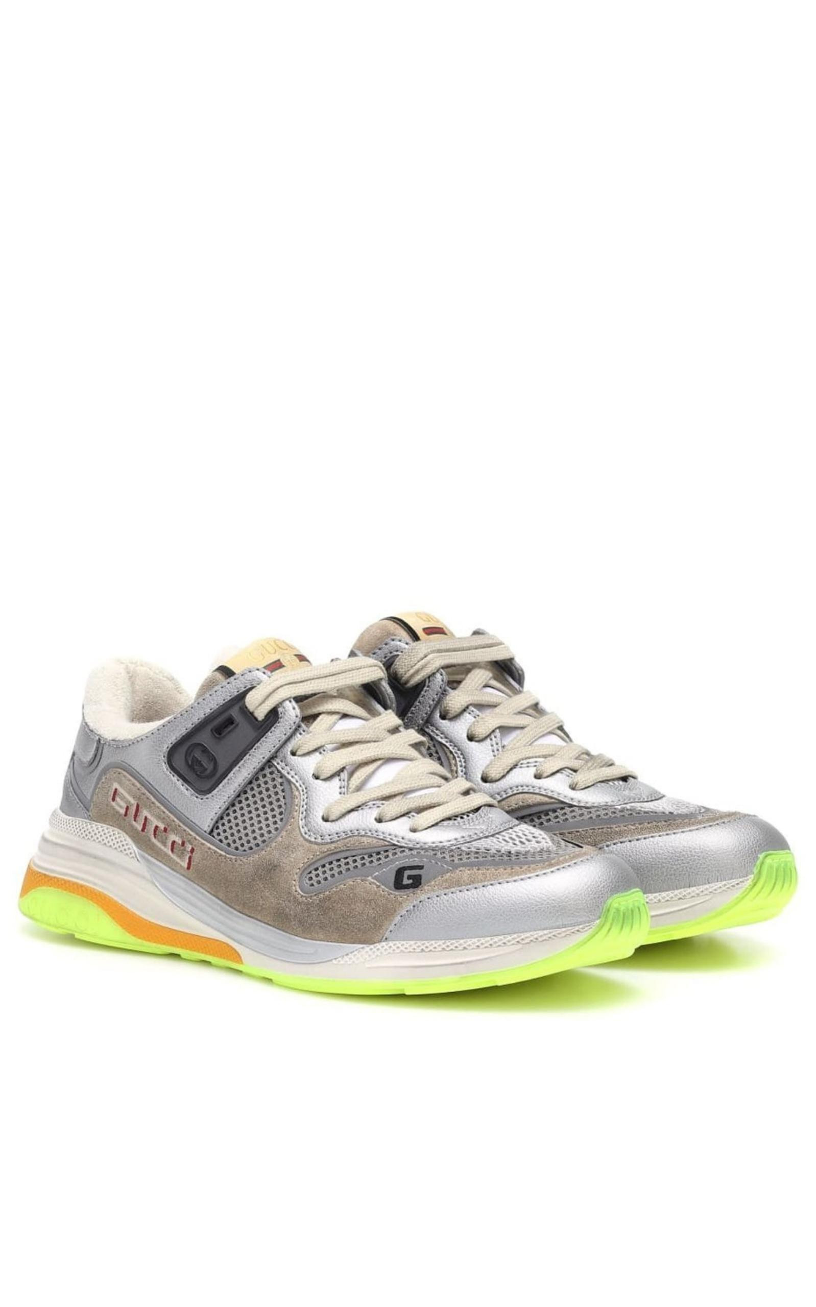 Ultrapace Metallic Leather Distressed Suede Sneakers - 4