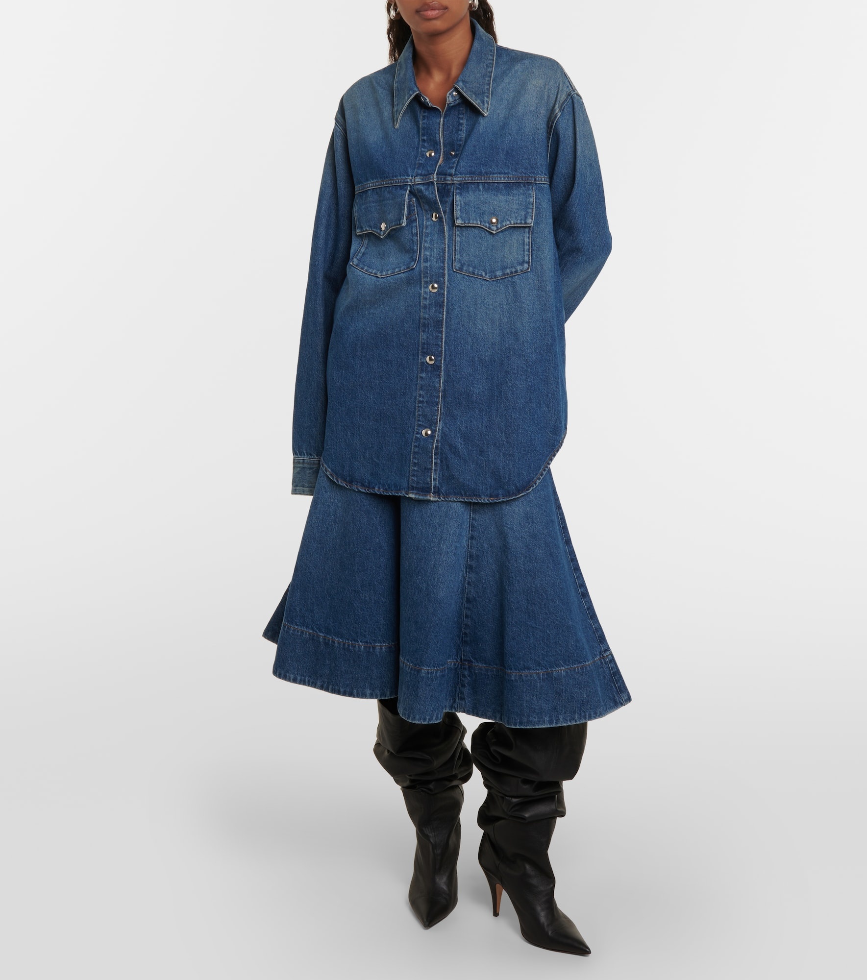 Lennox denim midi skirt - 2