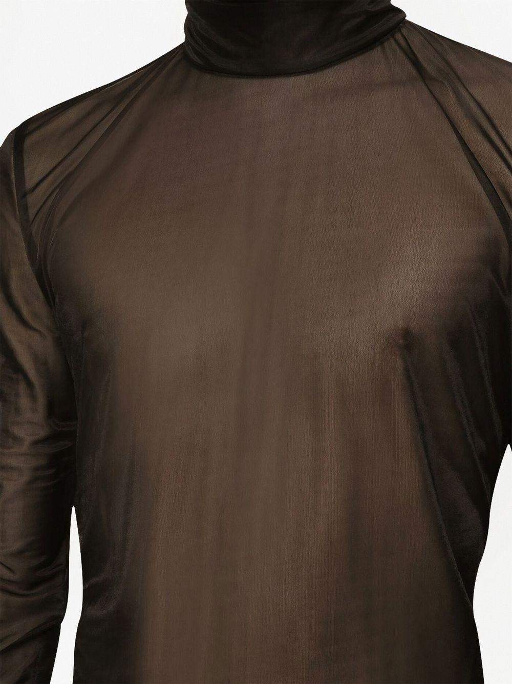 sheer jersey roll-neck top - 5