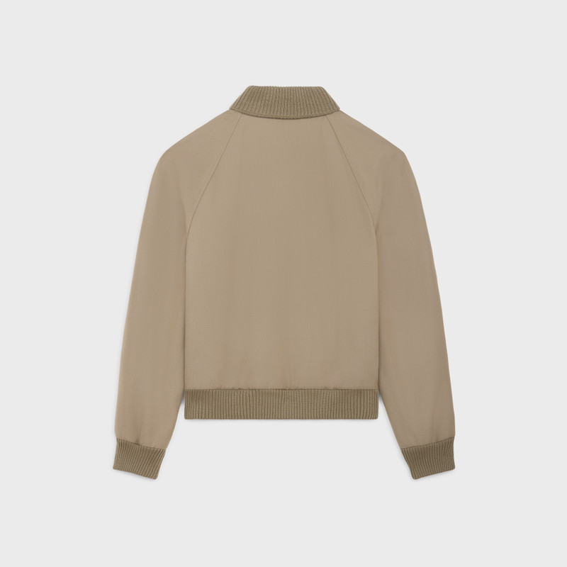 CELINE triomphe teddy jacket in cotton and wool gabardine outlook