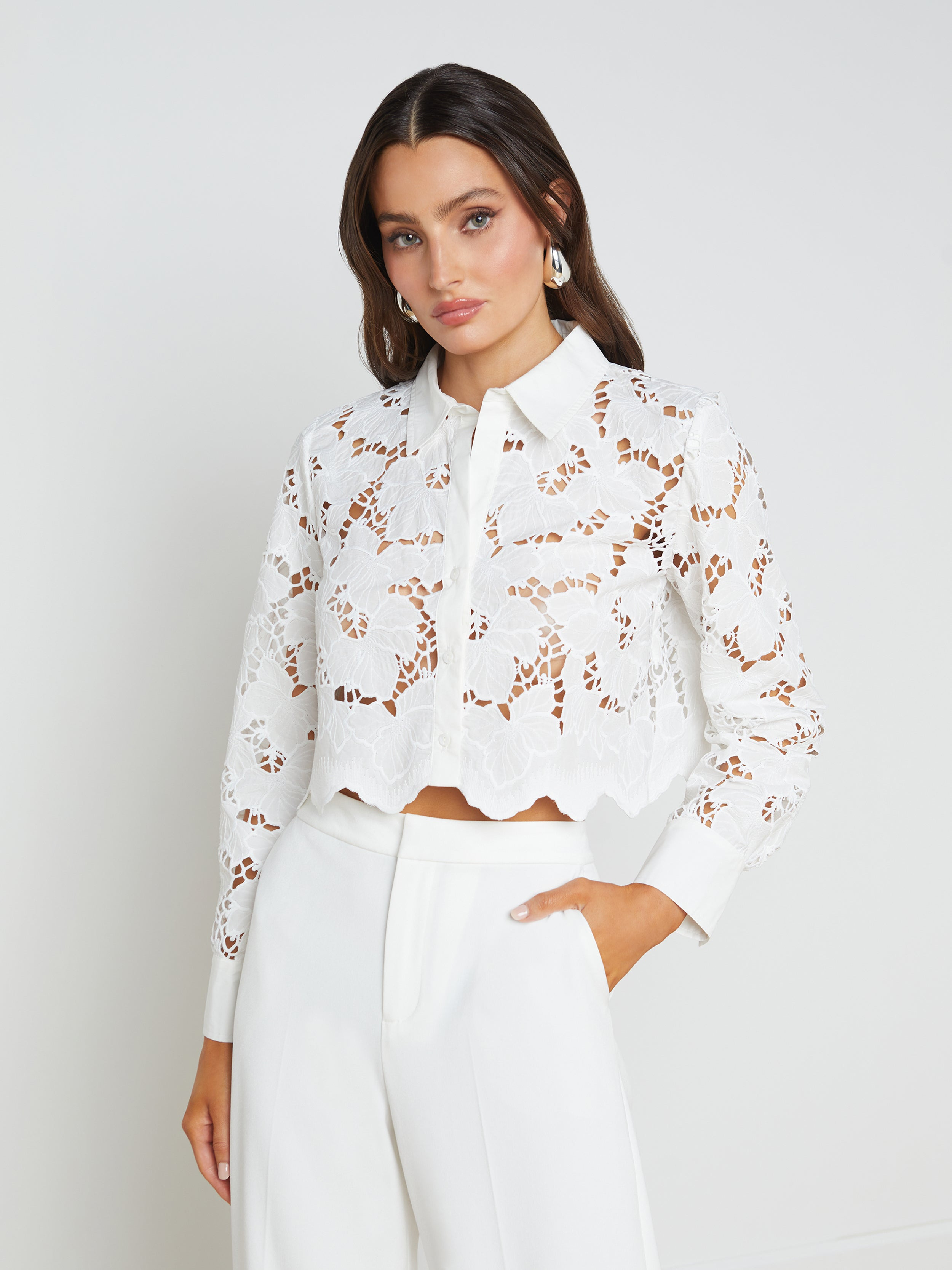 Seychelle Lace Cropped Blouse - 2