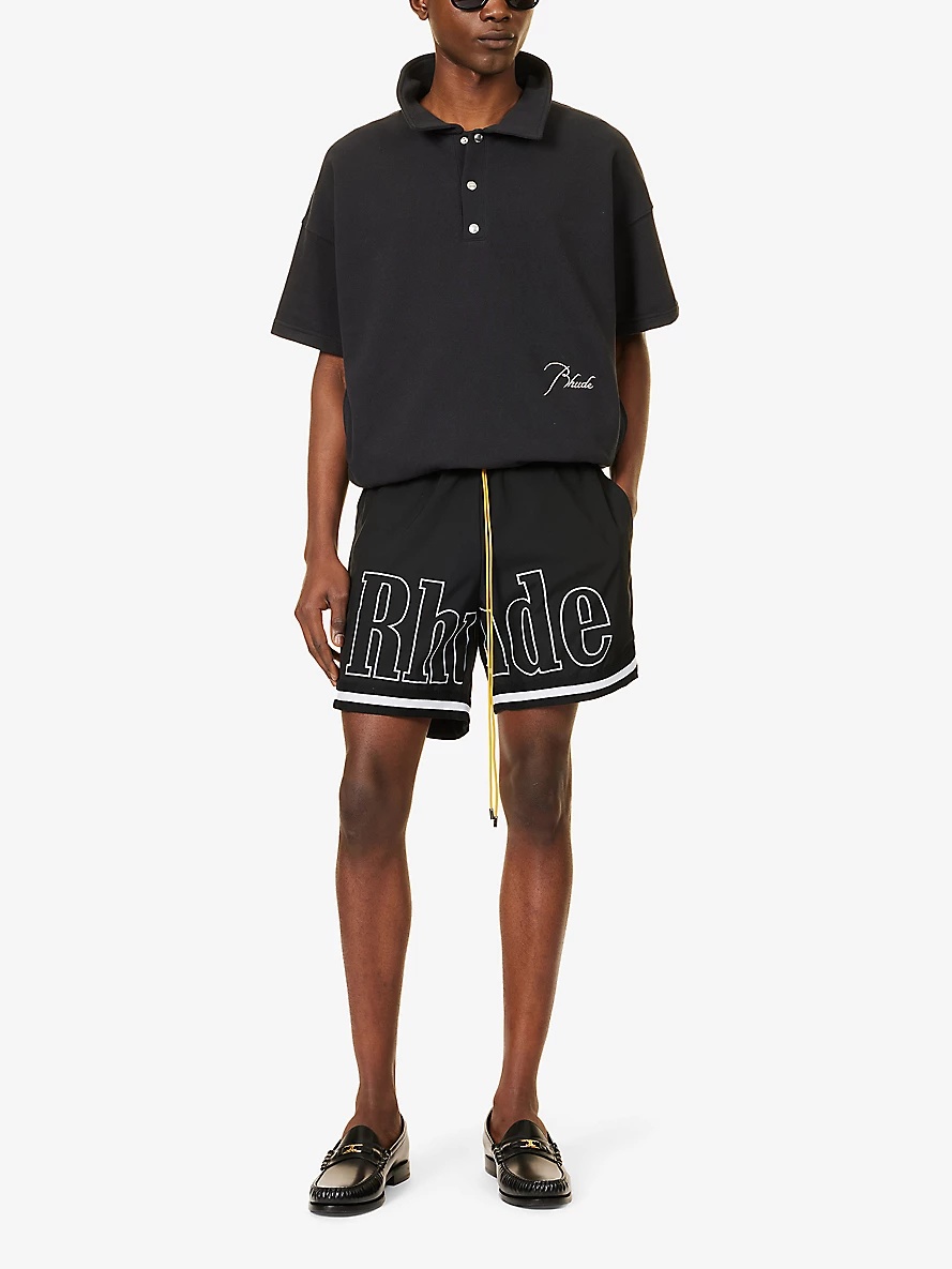 Basketball brand-print woven shorts - 2