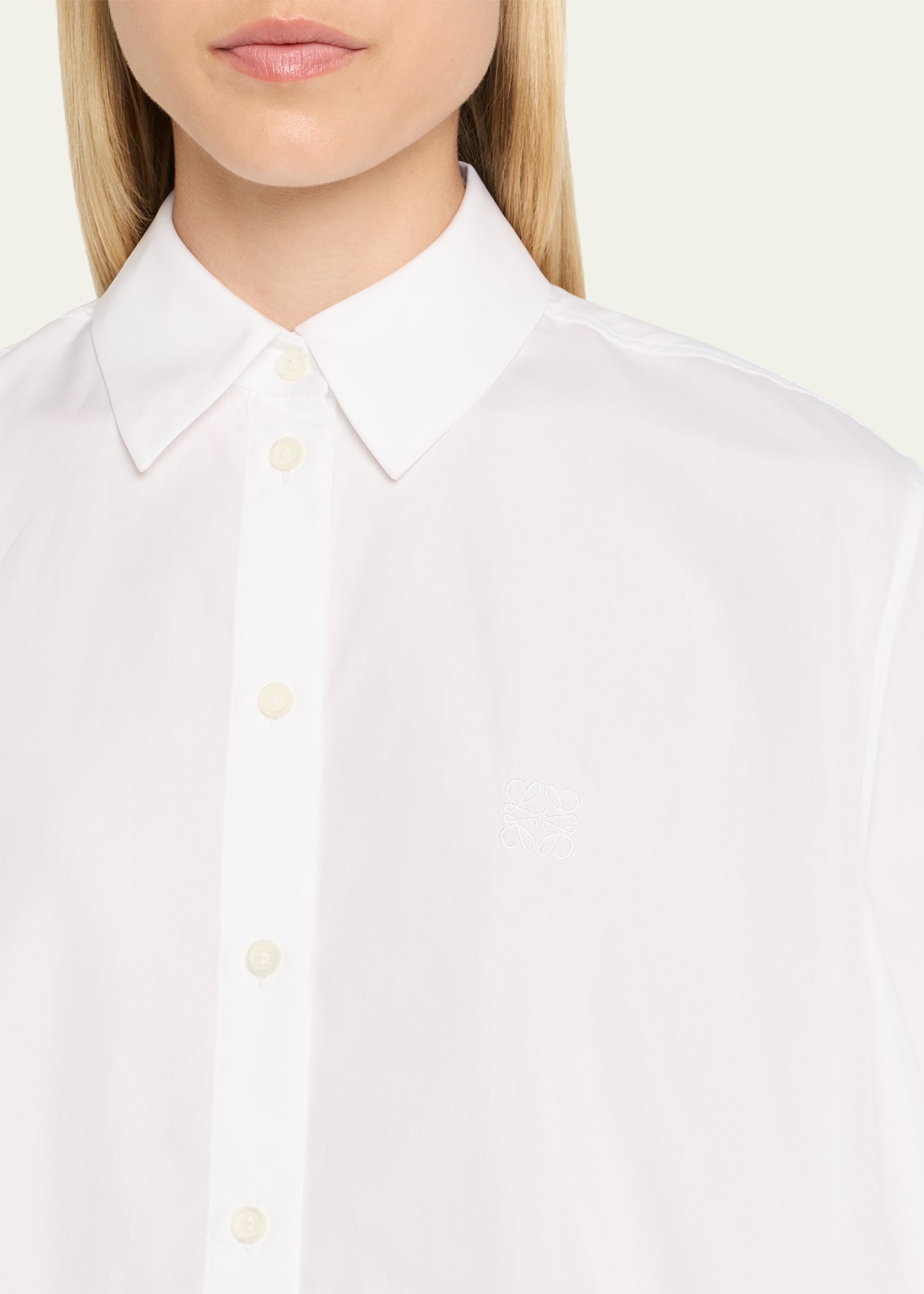 Poplin Short-Sleeve Trapeze Blouse - 5