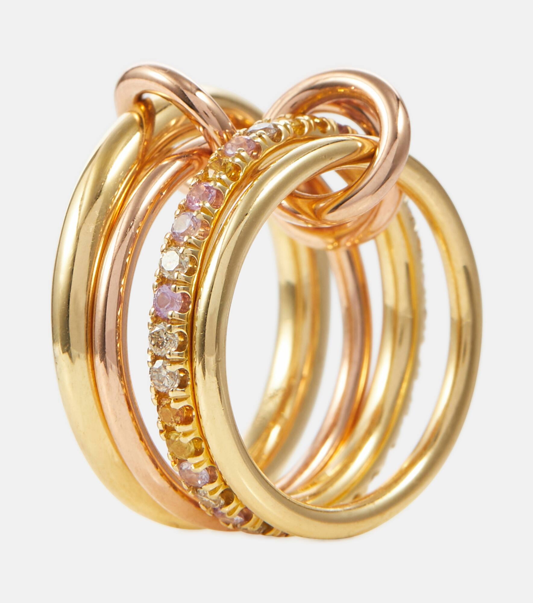 Spinelli Kilcollin Nimbus 18kt gold and rose gold linked rings with ...
