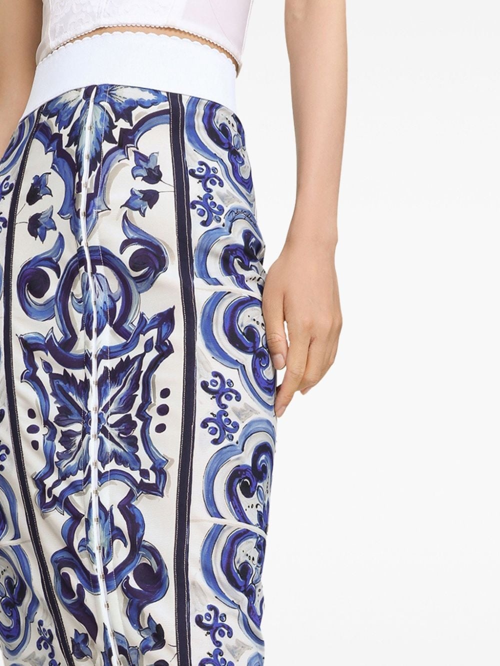Majolica-print midi skirt - 5