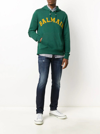 Balmain logo-embroidered hoodie outlook