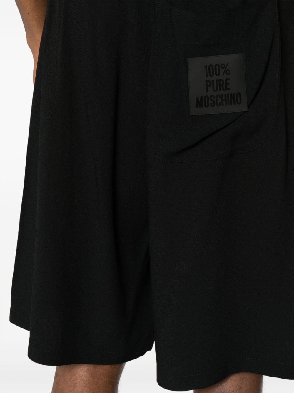 logo-patch crepe shorts - 5