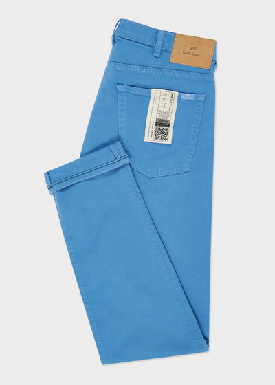 Paul Smith Tapered-Fit Bright Blue Garment-Dyed Organic Cotton-Stretch Jeans outlook