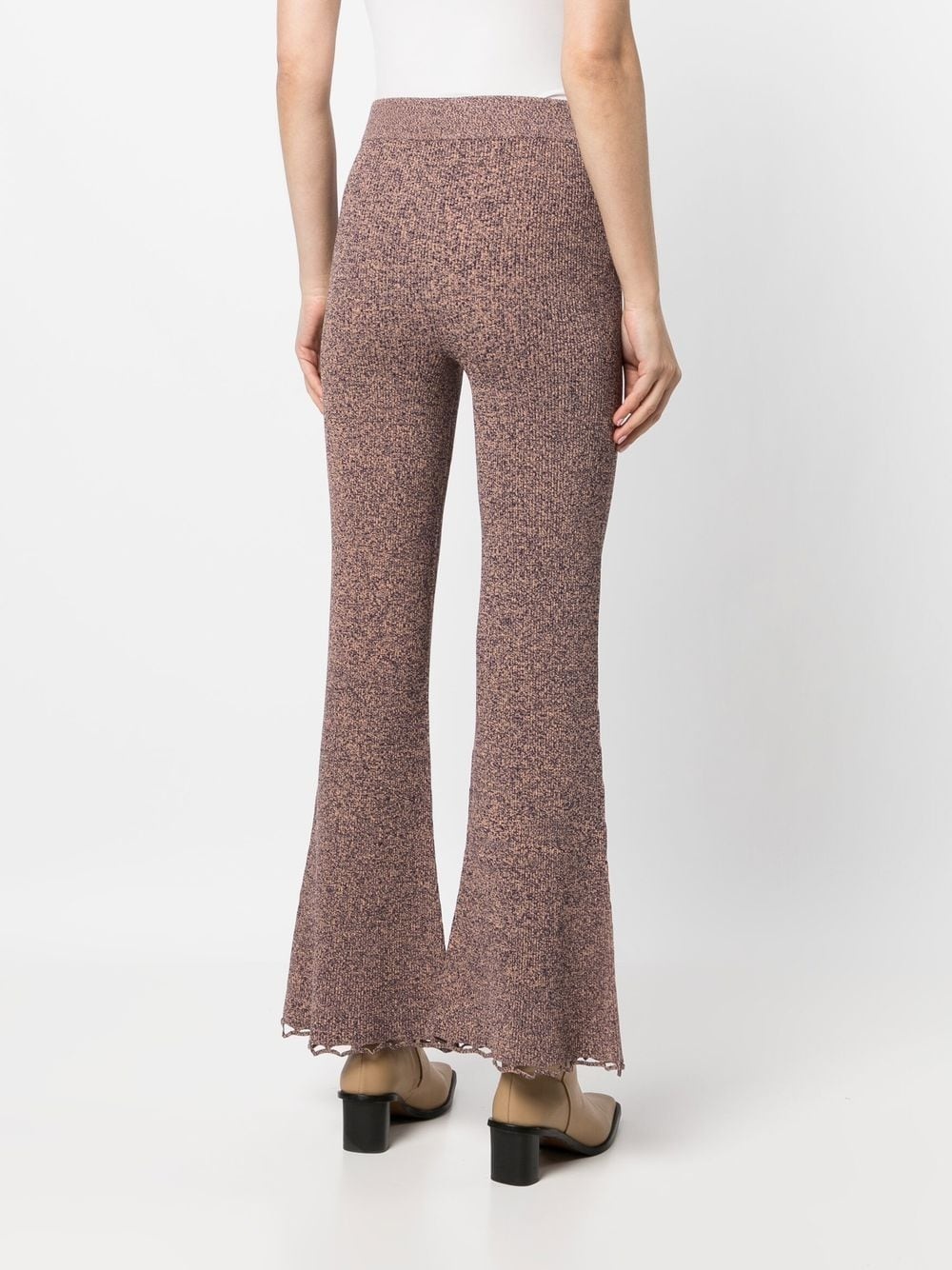 knitted flared trousers - 4