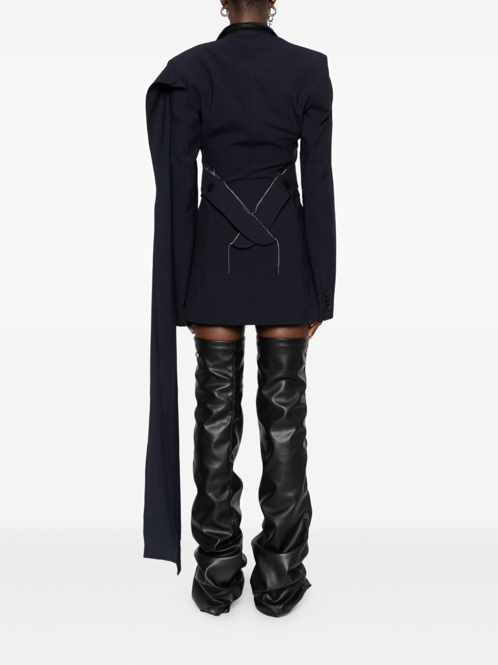 drape belted mini dress - 4
