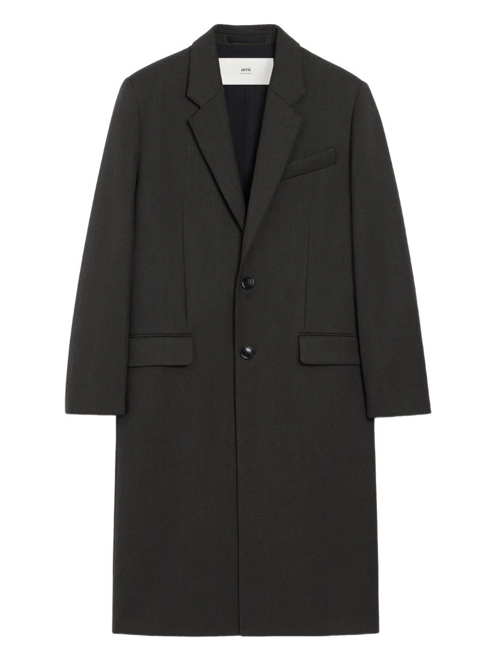single-breasted wool coat - 1