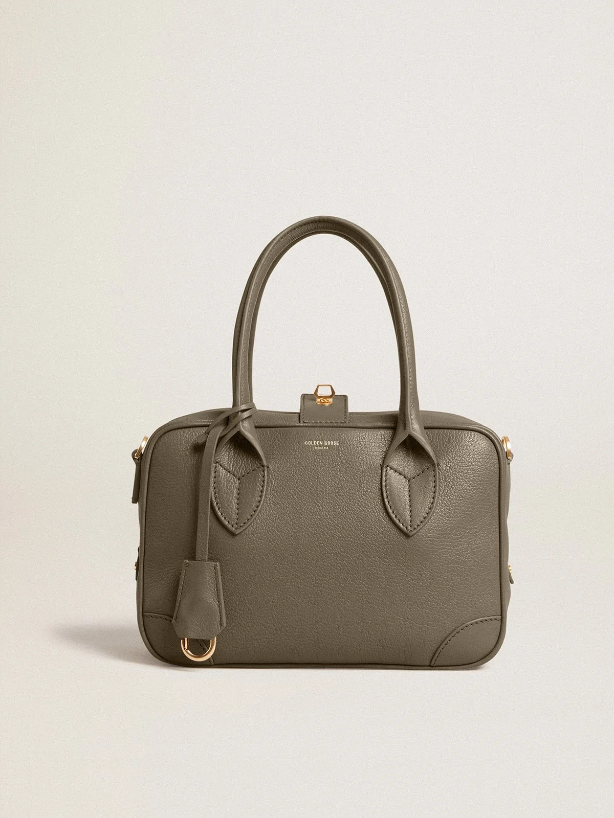 Vita Bag in sage-green sheepskin leather with gold details - 1