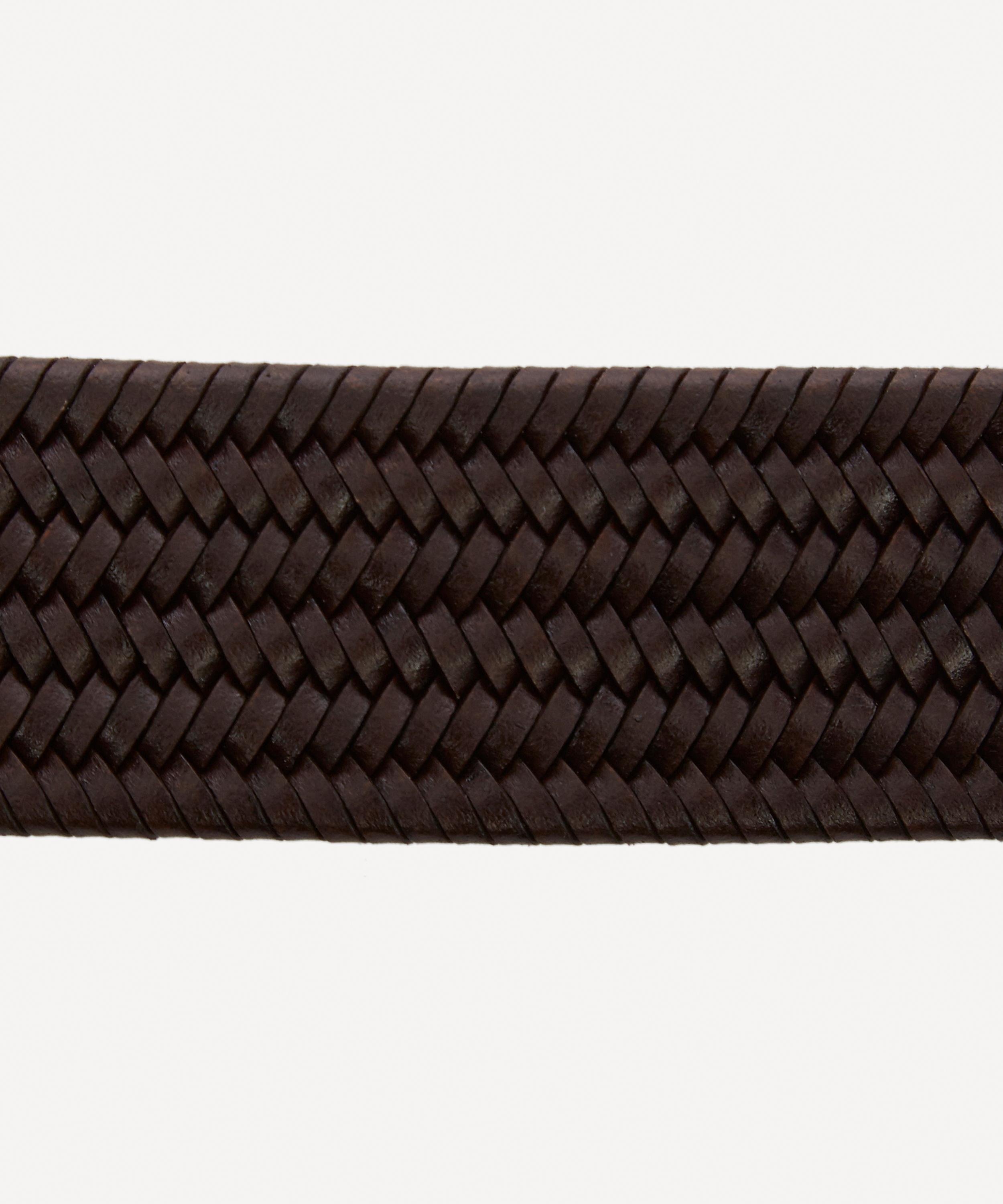 Plain Leather Woven Belt - 3