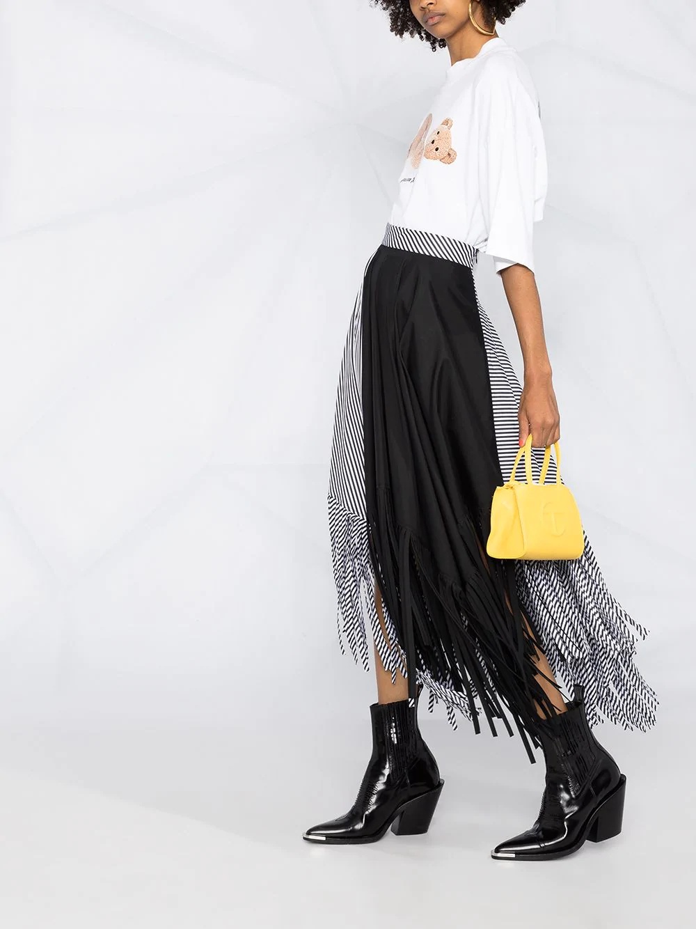 frayed asymmetric skirt - 5