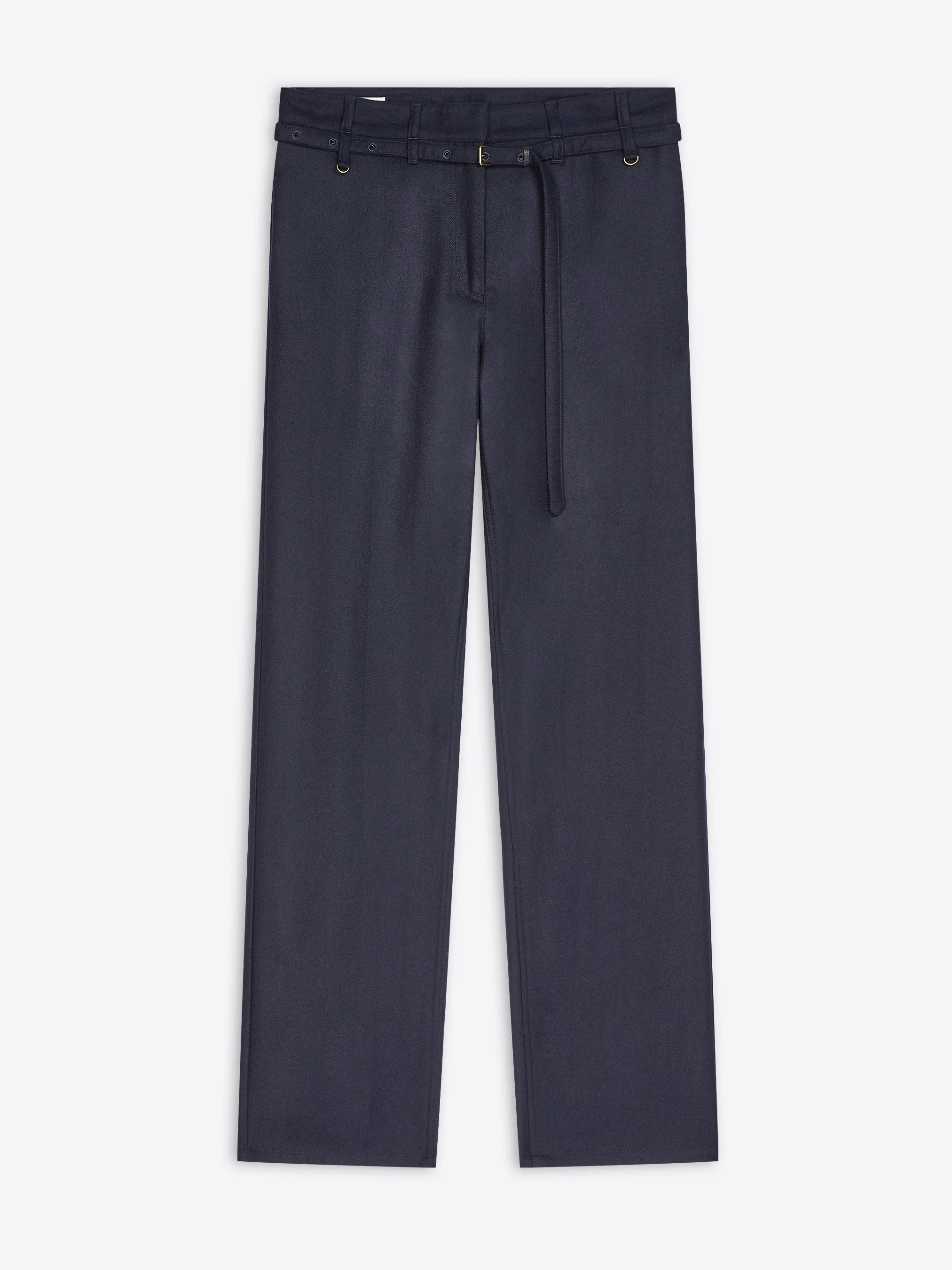 BELTED WOOL PANTS - 1