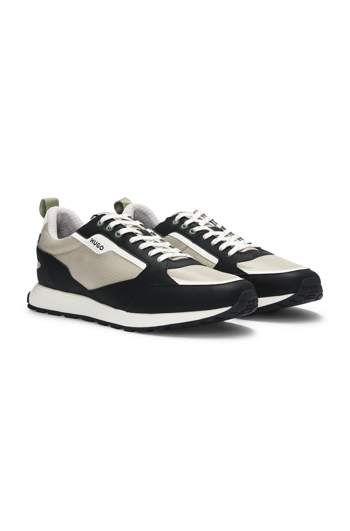 MIXED-MATERIAL TRAINERS WITH RIPSTOP AND FAUX LEATHER - 2