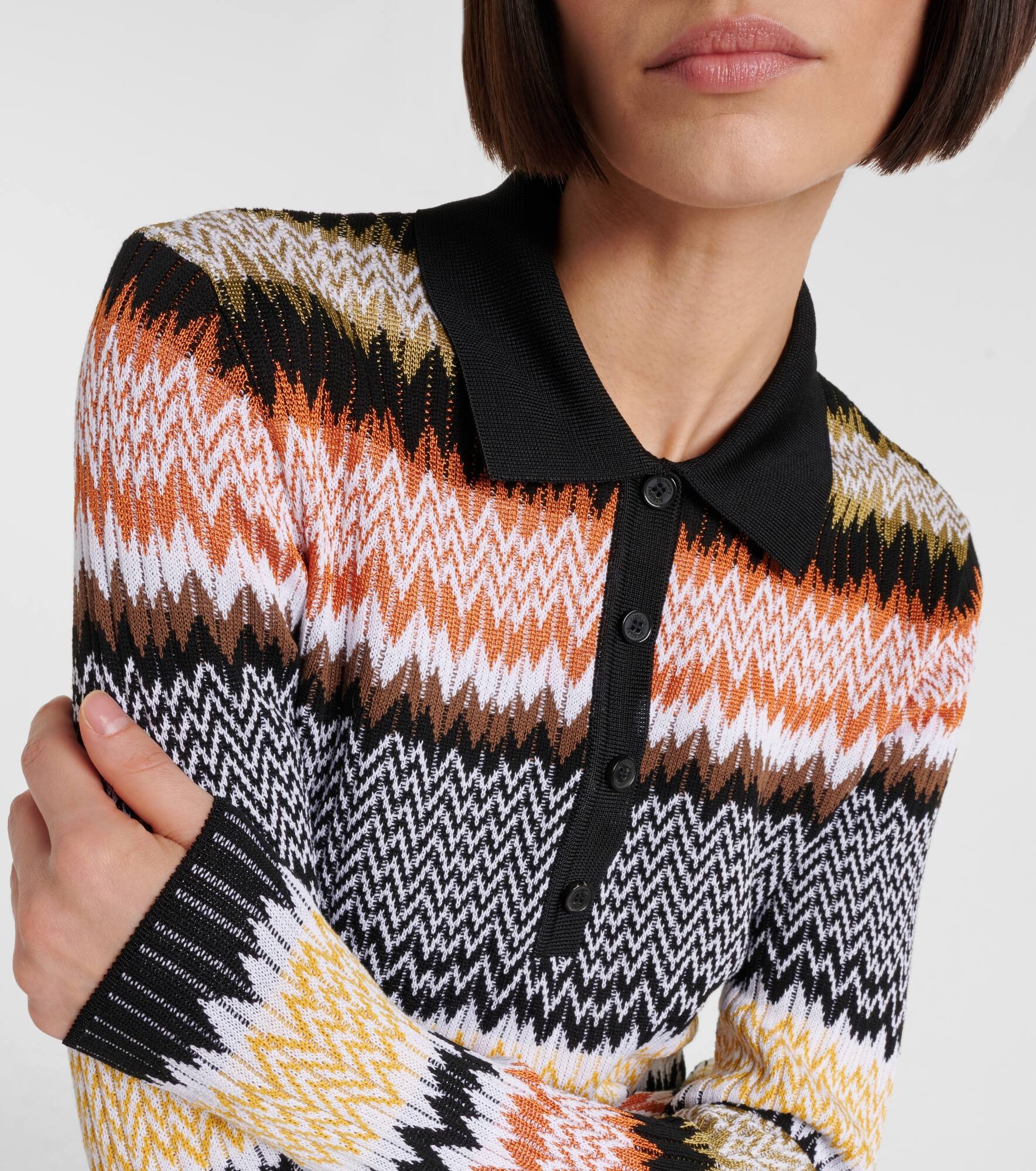 Zigzag polo sweater - 4