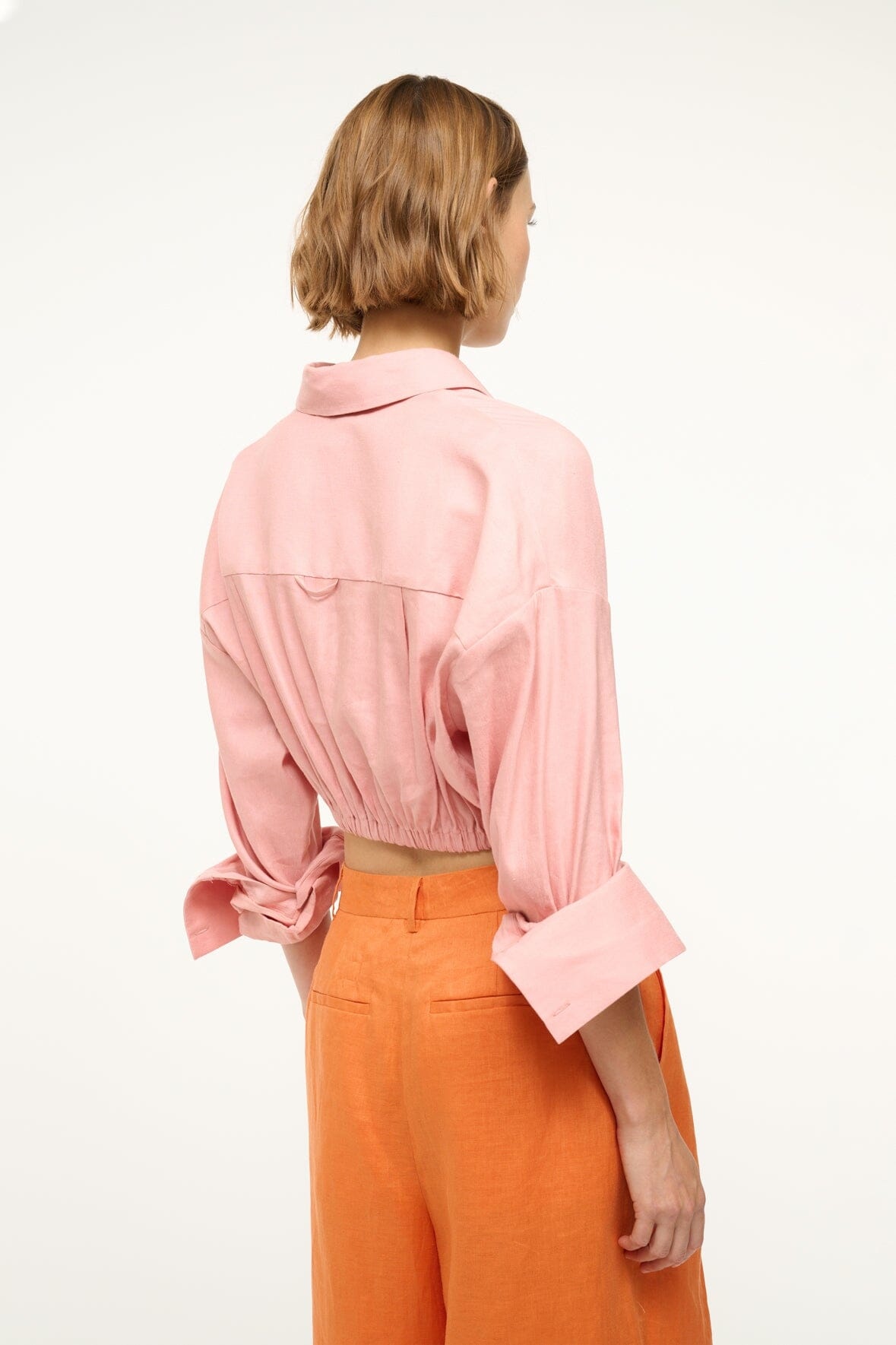 STAUD LISA LINEN TOP FADED BLUSH - 6