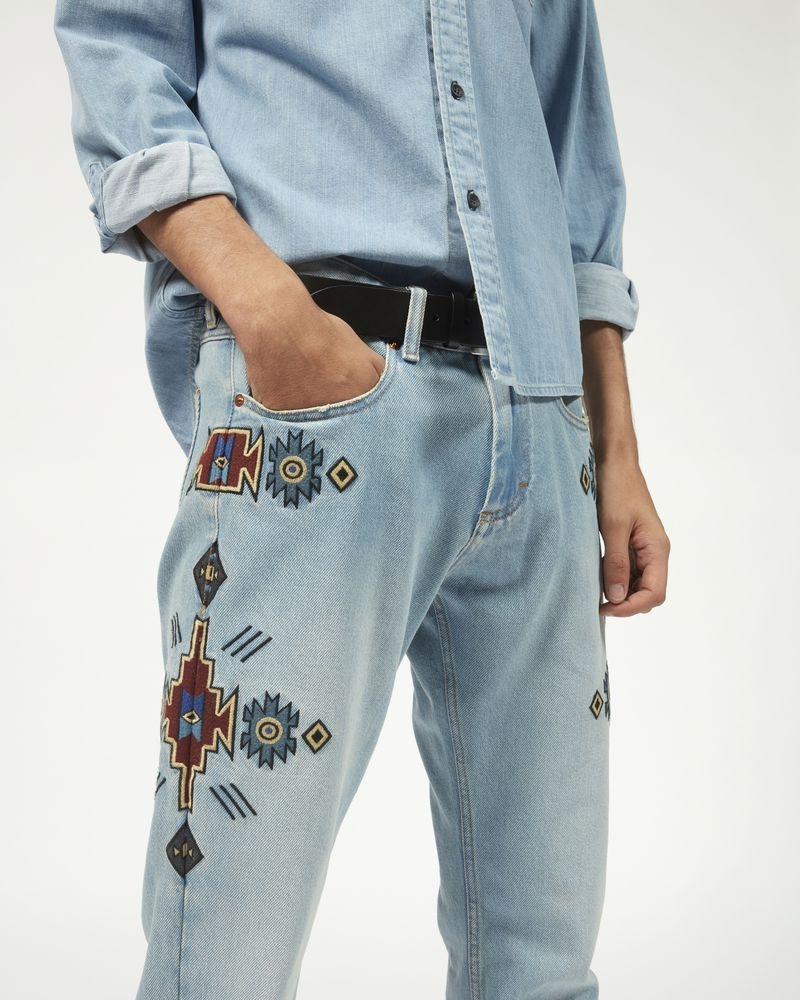 JASPER embroidered jeans - 4