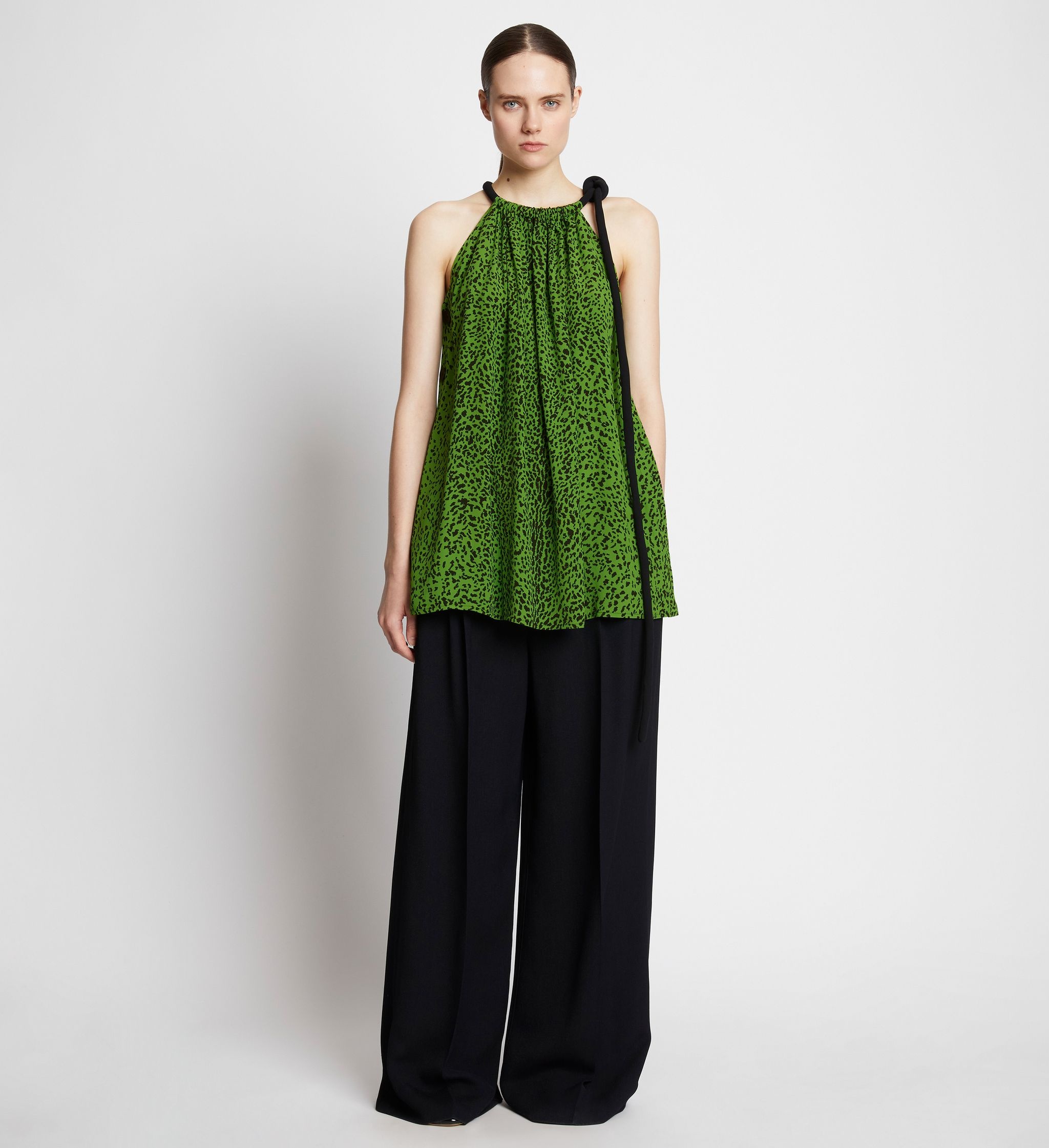 Printed Leopard Crepe De Chine Top - 2