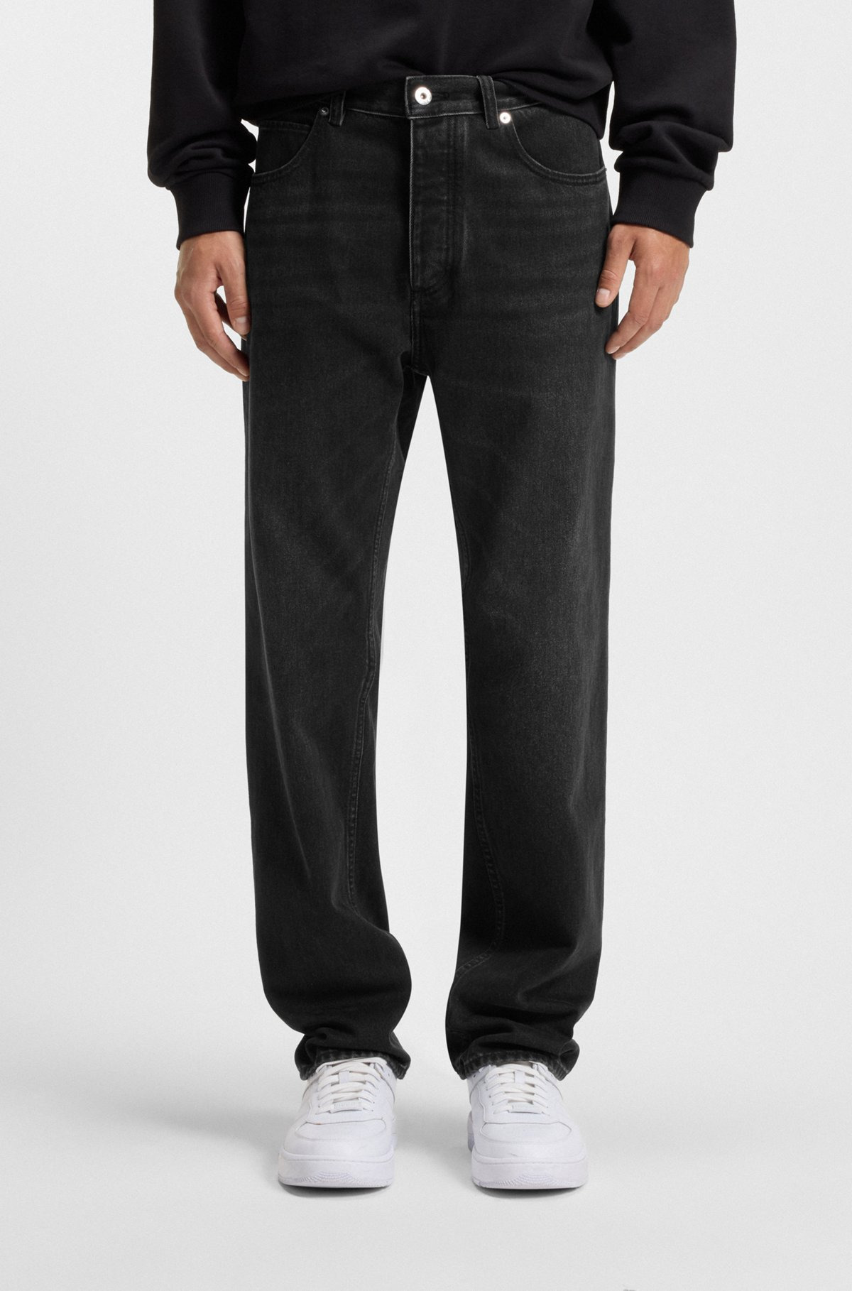 REGULAR-FIT JEANS IN DARK-GRAY DENIM - 2