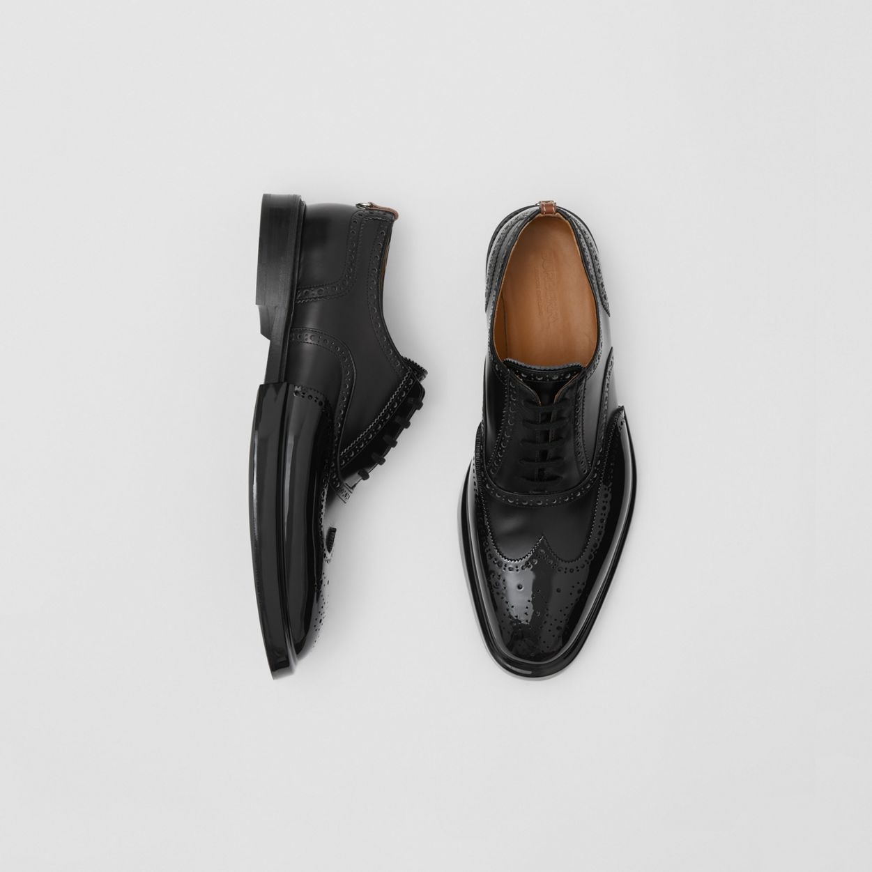 Toe Cap Detail Leather Oxford Brogues - 2