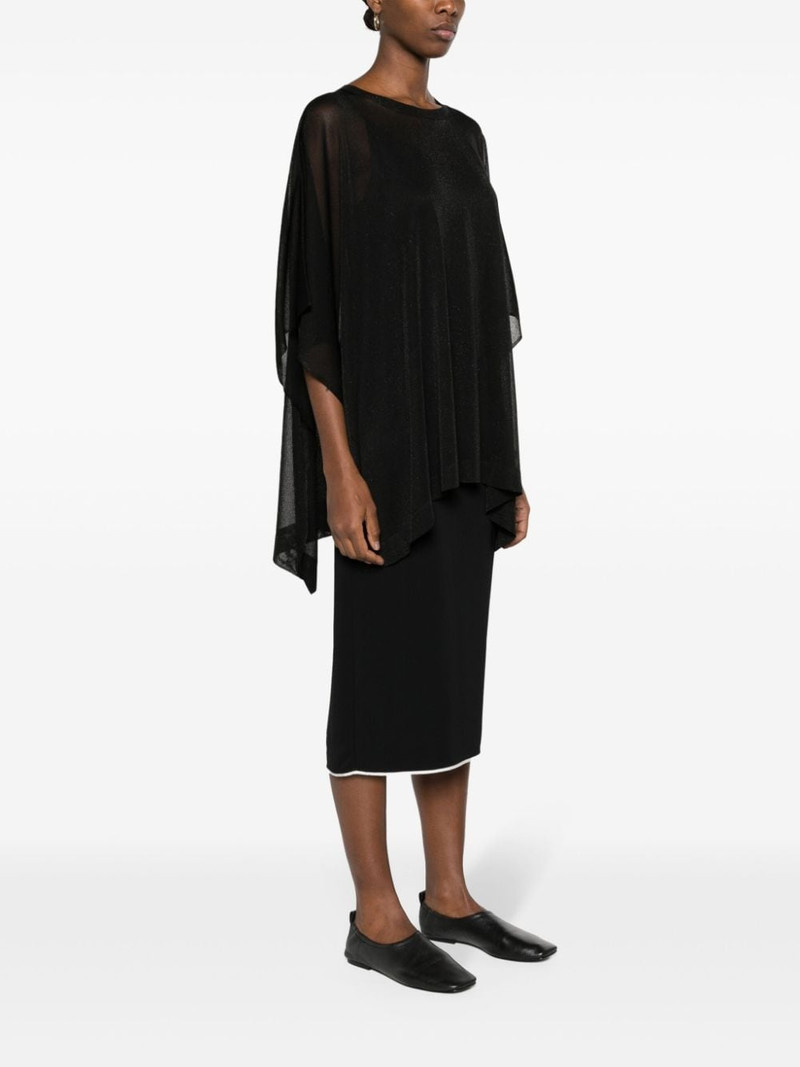 lurex- detailing semi-sheer cape 3