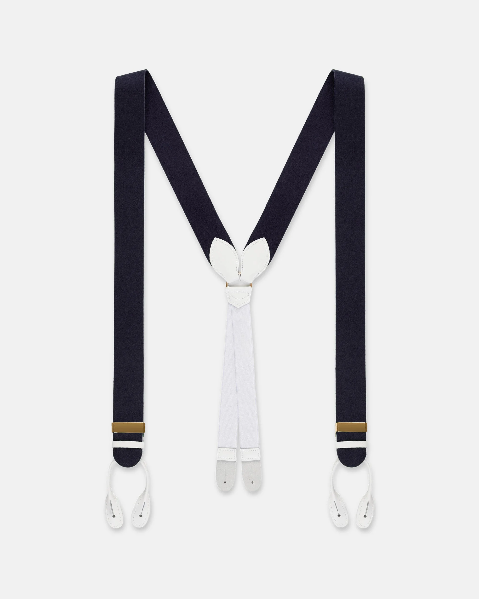 MADE-IN-ENGLAND NAVY WOOL BOXCLOTH BRACES - 1