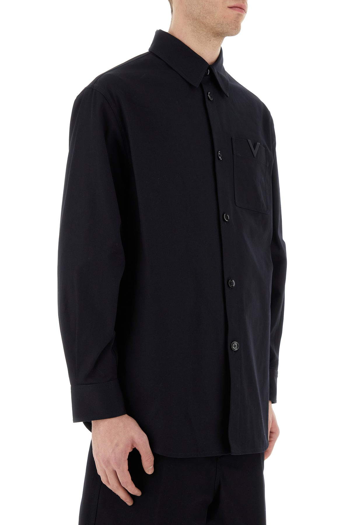 Midnight blue stretch cotton shirt - 3