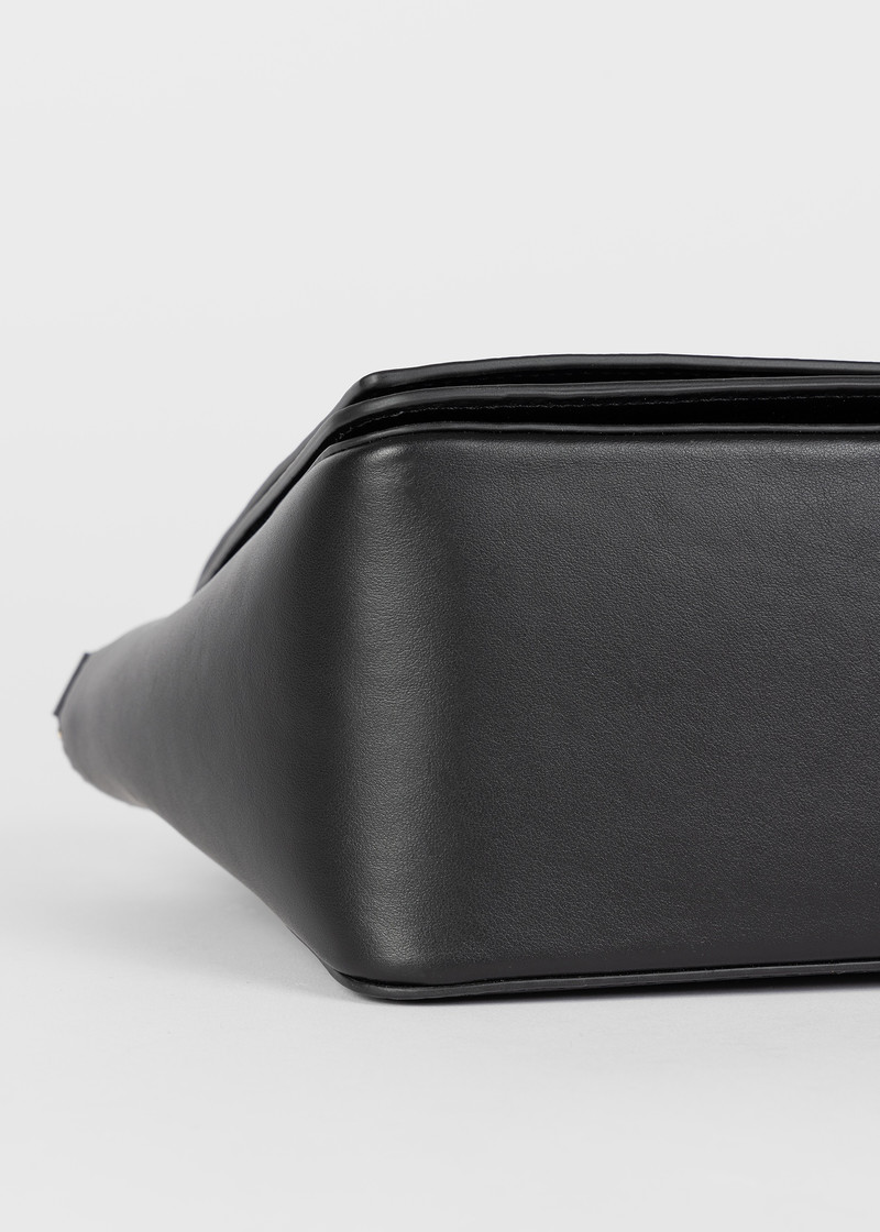 Women's Black Leather 'Signature Stripe' Crossbody Bag 6