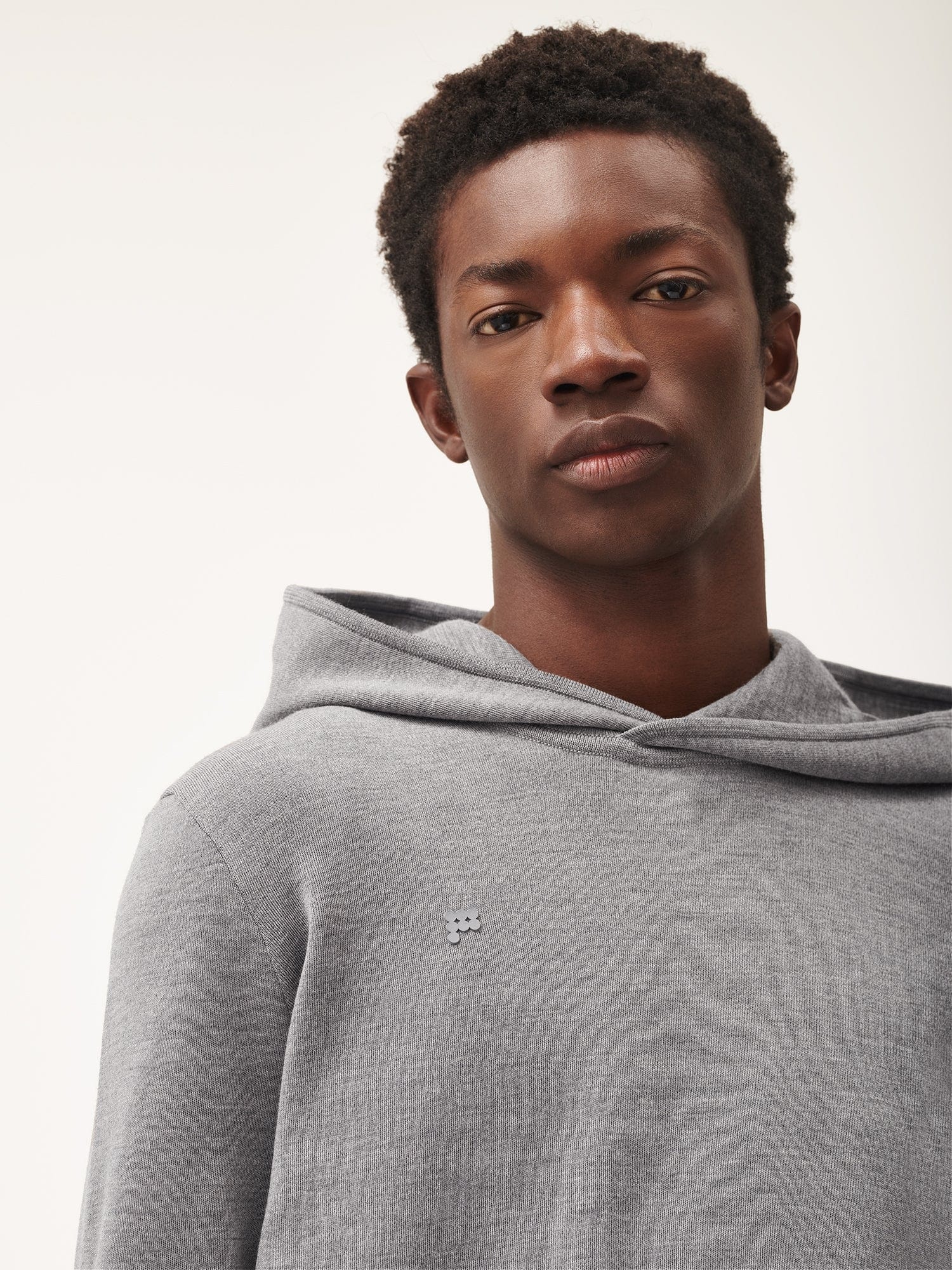 Mens Regenerative Merino Wool Hoodie - Grey Marl - 4