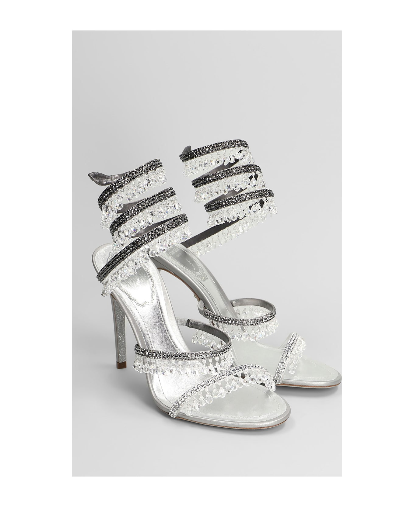 Chandelier Sandals In Silver Leather - 2