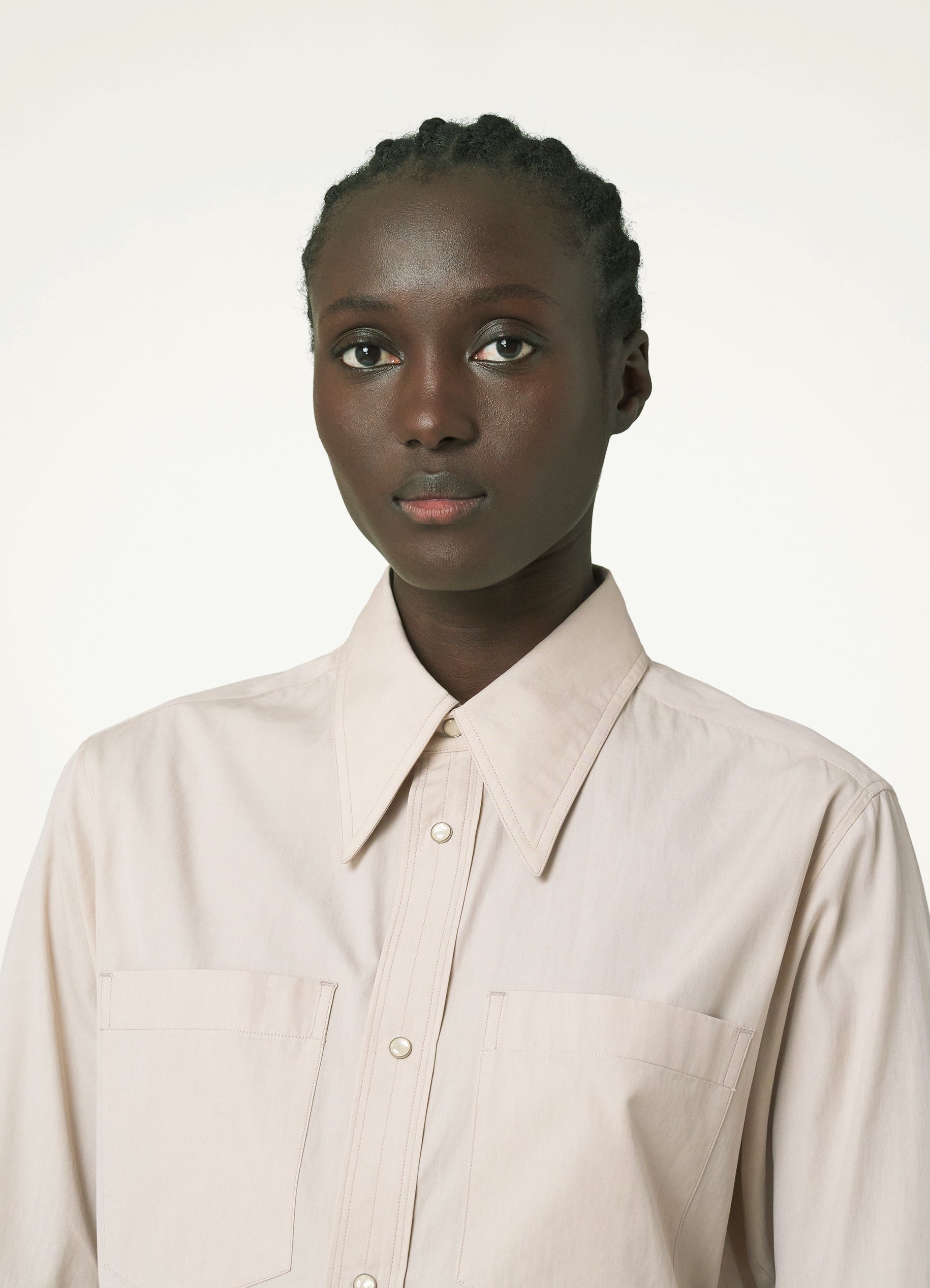 POINTED COLLAR SHIRT WITH SNAPS - 5