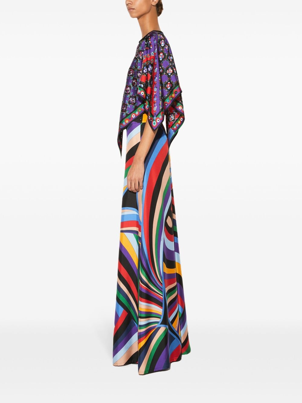 Iride-print silk trousers - 3