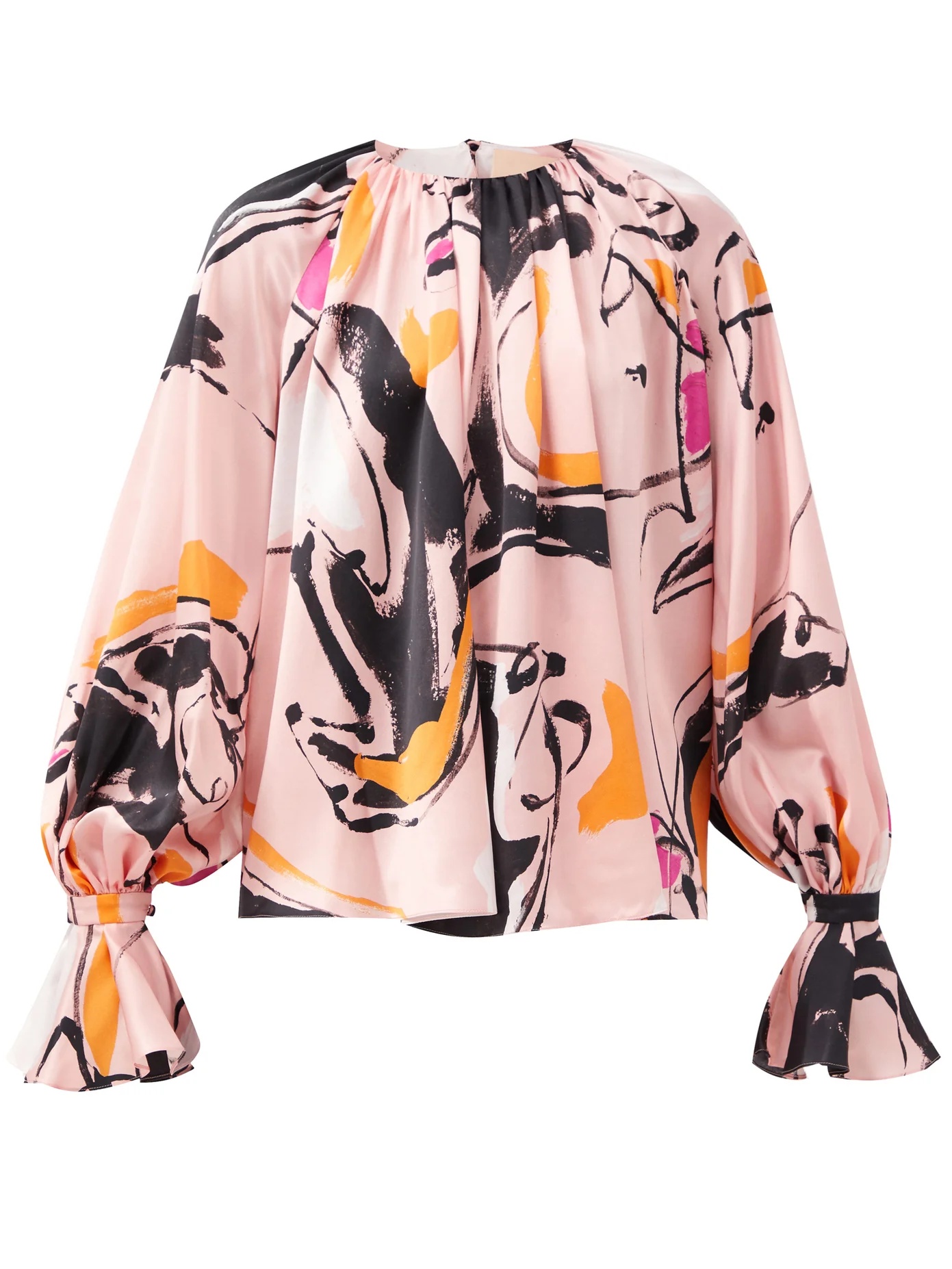 Pia abstract-print silk blouse - 1