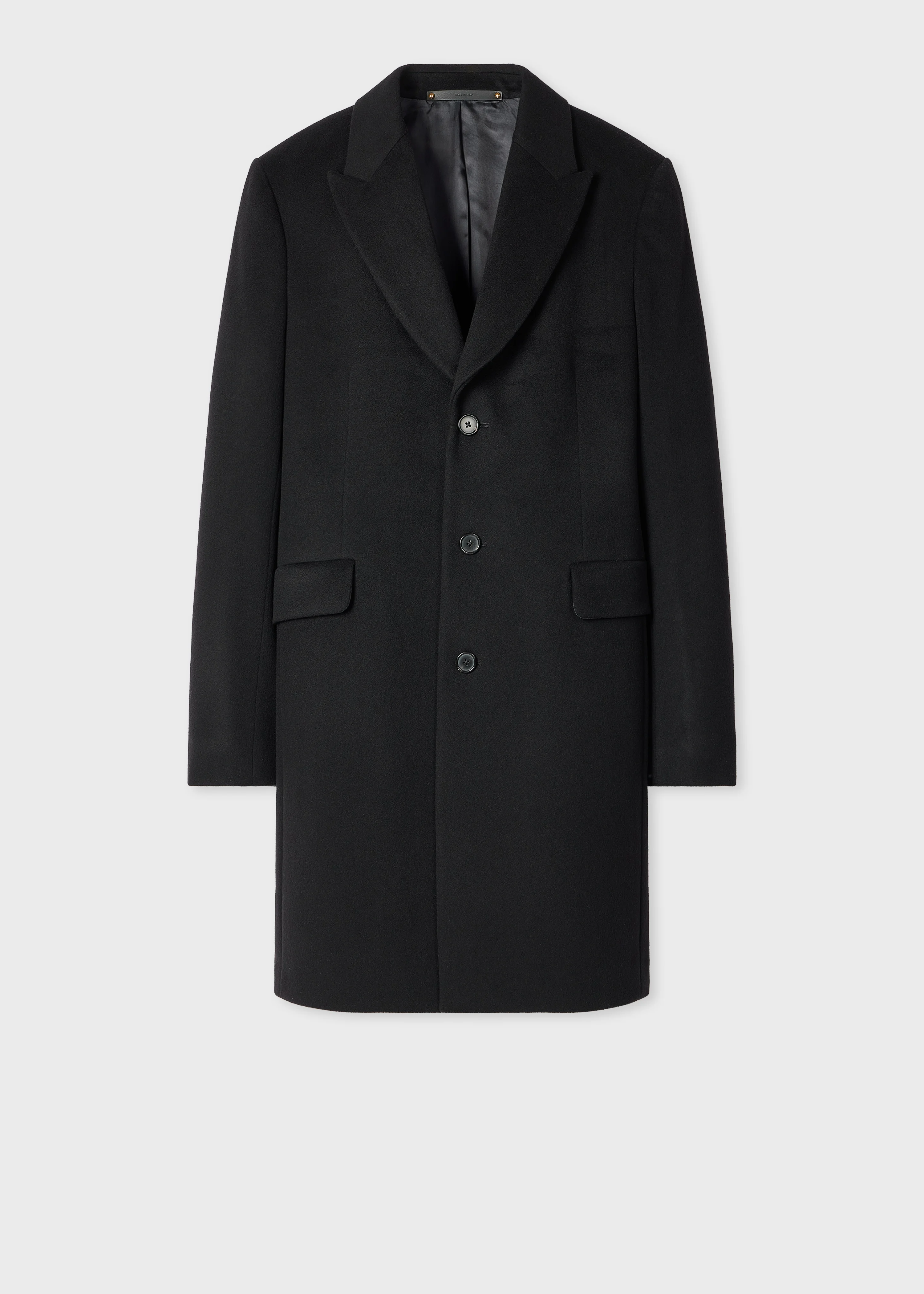 Black Wool And Cashmere Epsom Coat - 1
