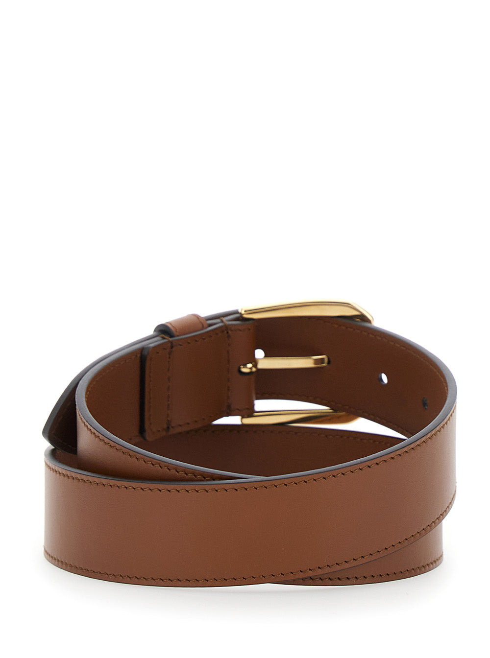 Gucci Men Brown Belt With Adjustable Buckle Cosure And Double G Logo Plaque On The Loop In Leather M - 3