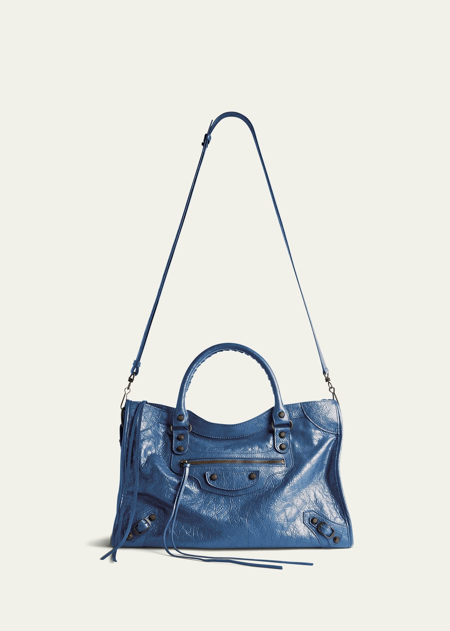 Le City Medium Crinkled Leather Top-Handle Bag - 5