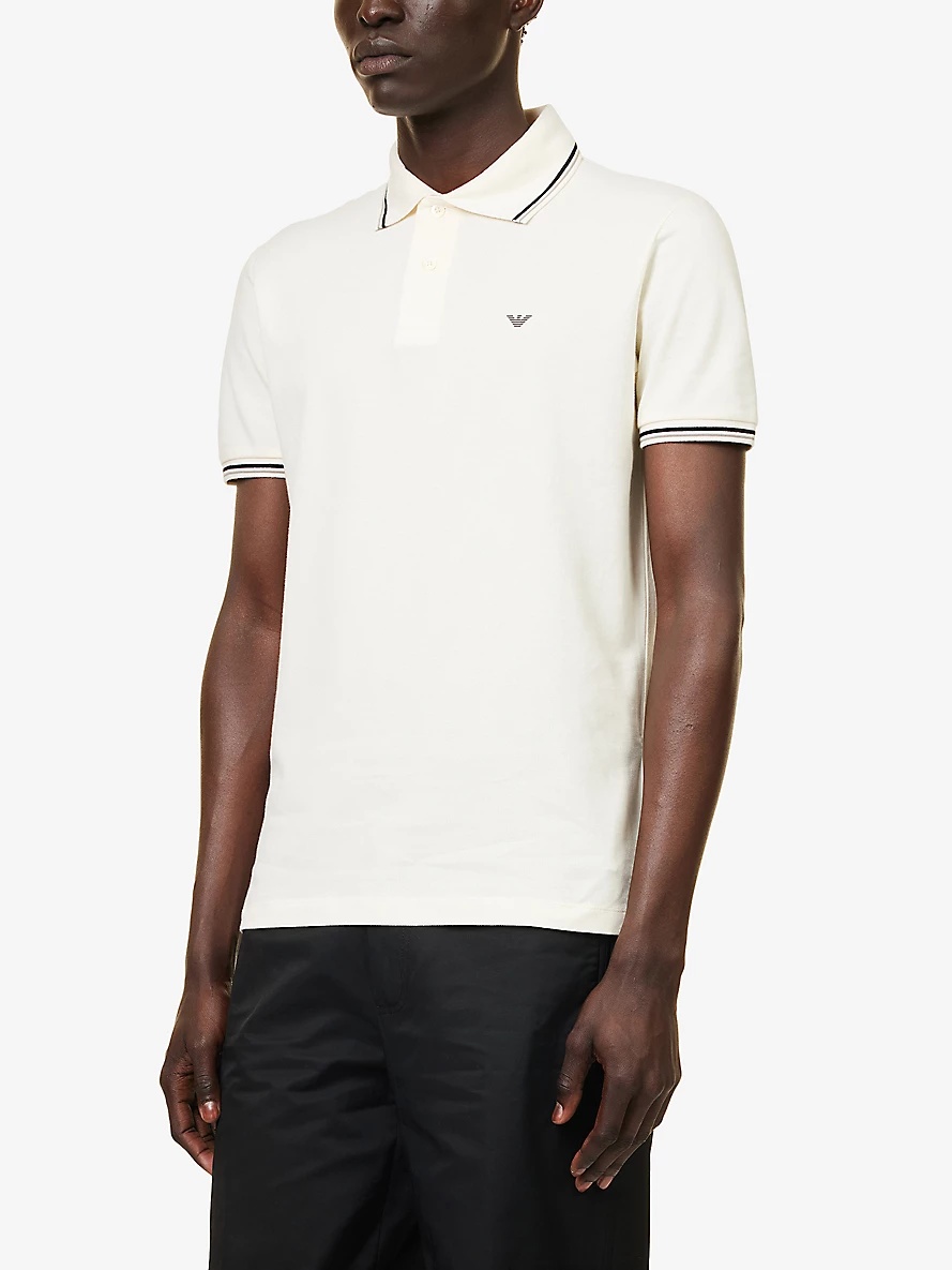 Brand-patch split-hem stretch-cotton polo shirt - 3