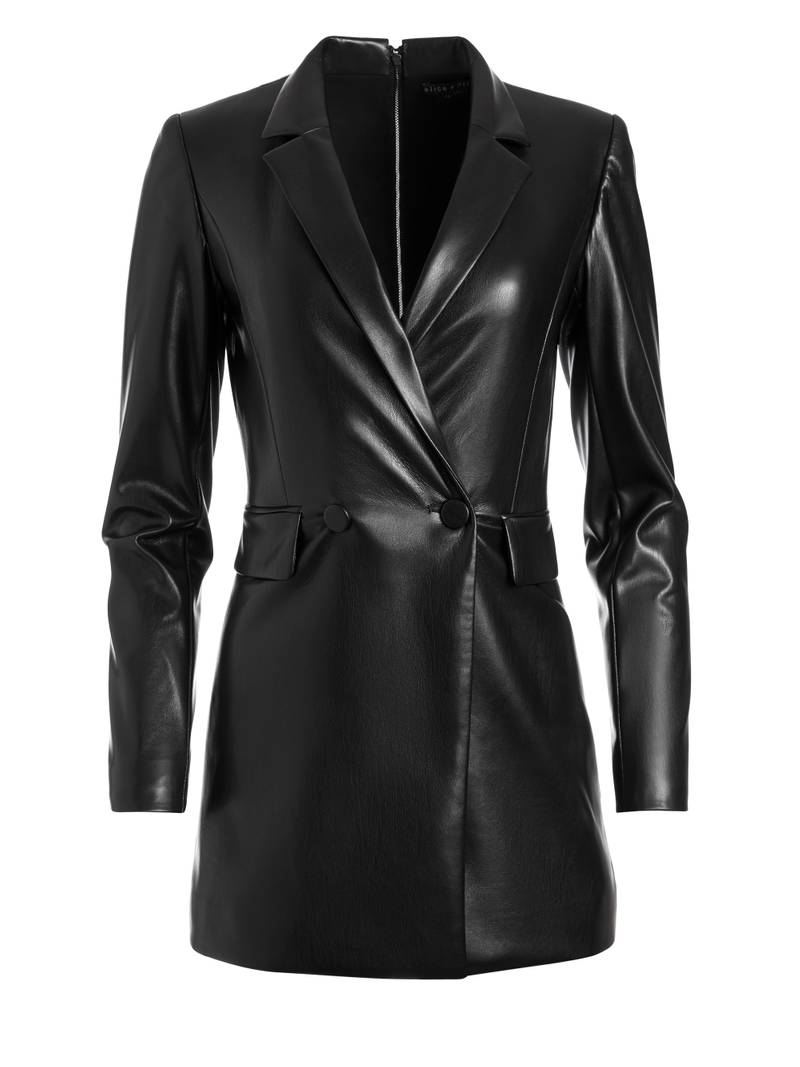 KYRIE VEGAN LEATHER TUXEDO SKORT ROMPER 1